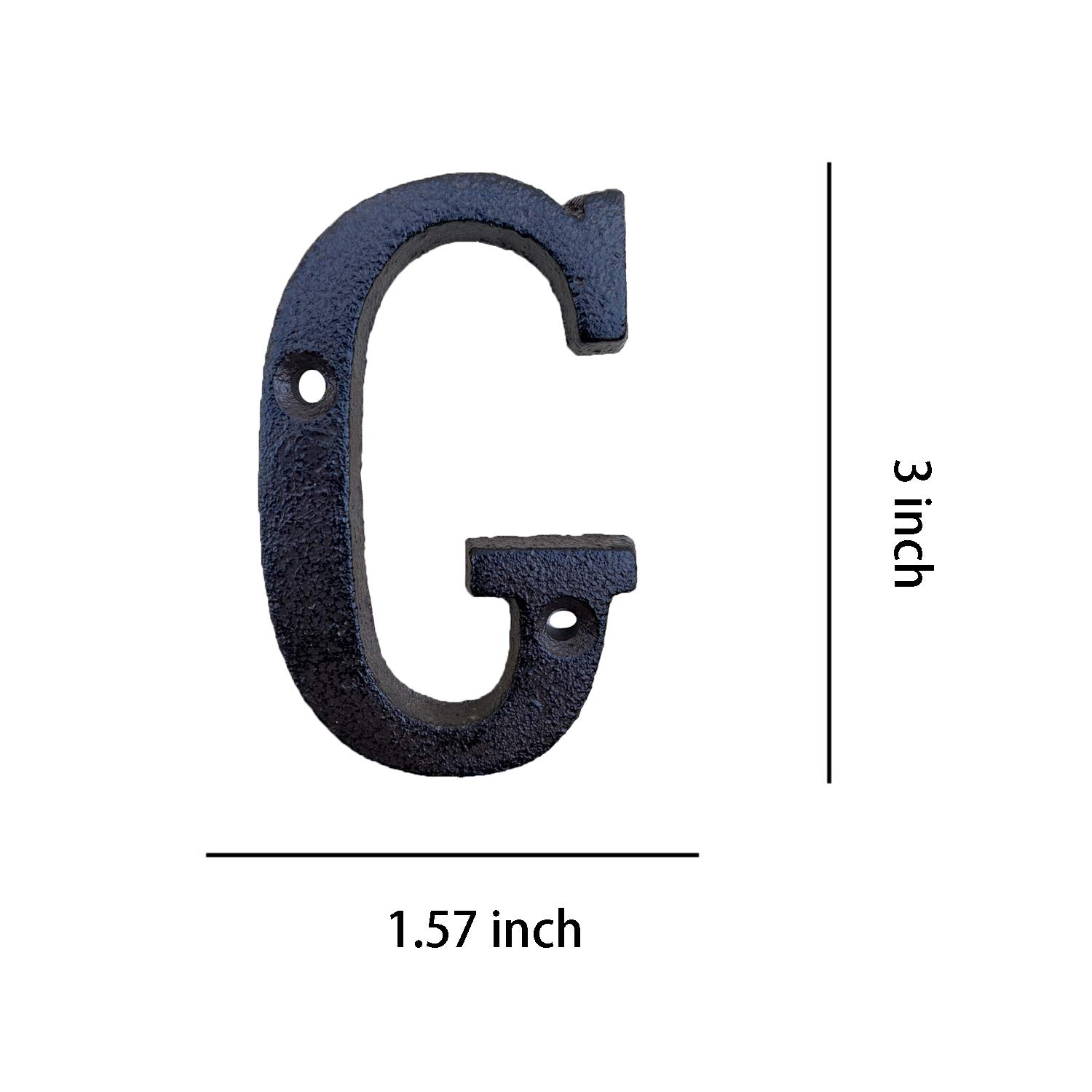 3 Inch Solid Cast Iron House Numbers - Durable Outdoor Address Plaque for Mailbox, Front Door & Home Decor (Letter G) - Perfect for Curb Appeal & Package Delivery