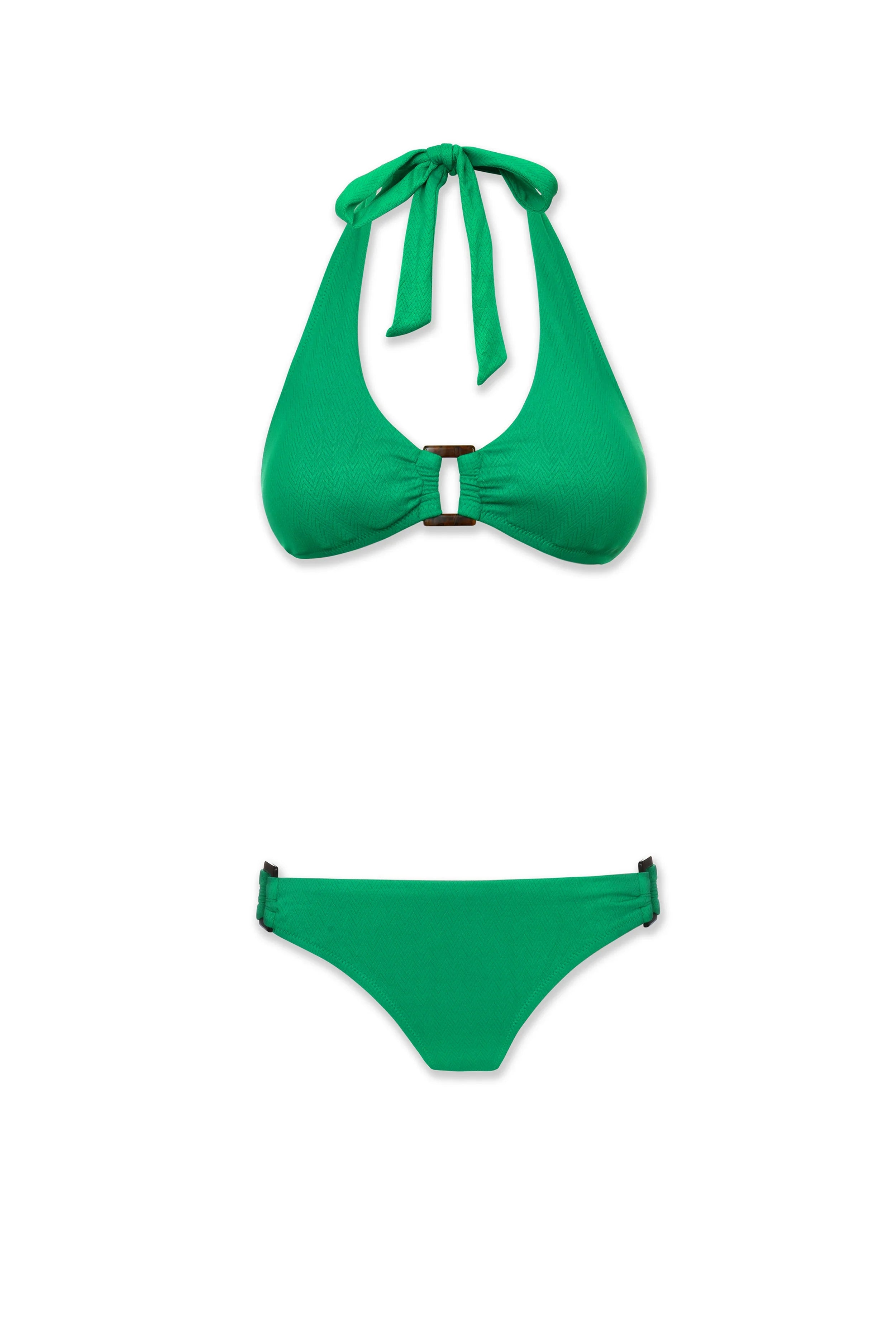 Chevron Textured Kelly Green Tortoise Halter Top - Stylish & Comfortable for Summer Outings, Beach Trips, and Casual Wear