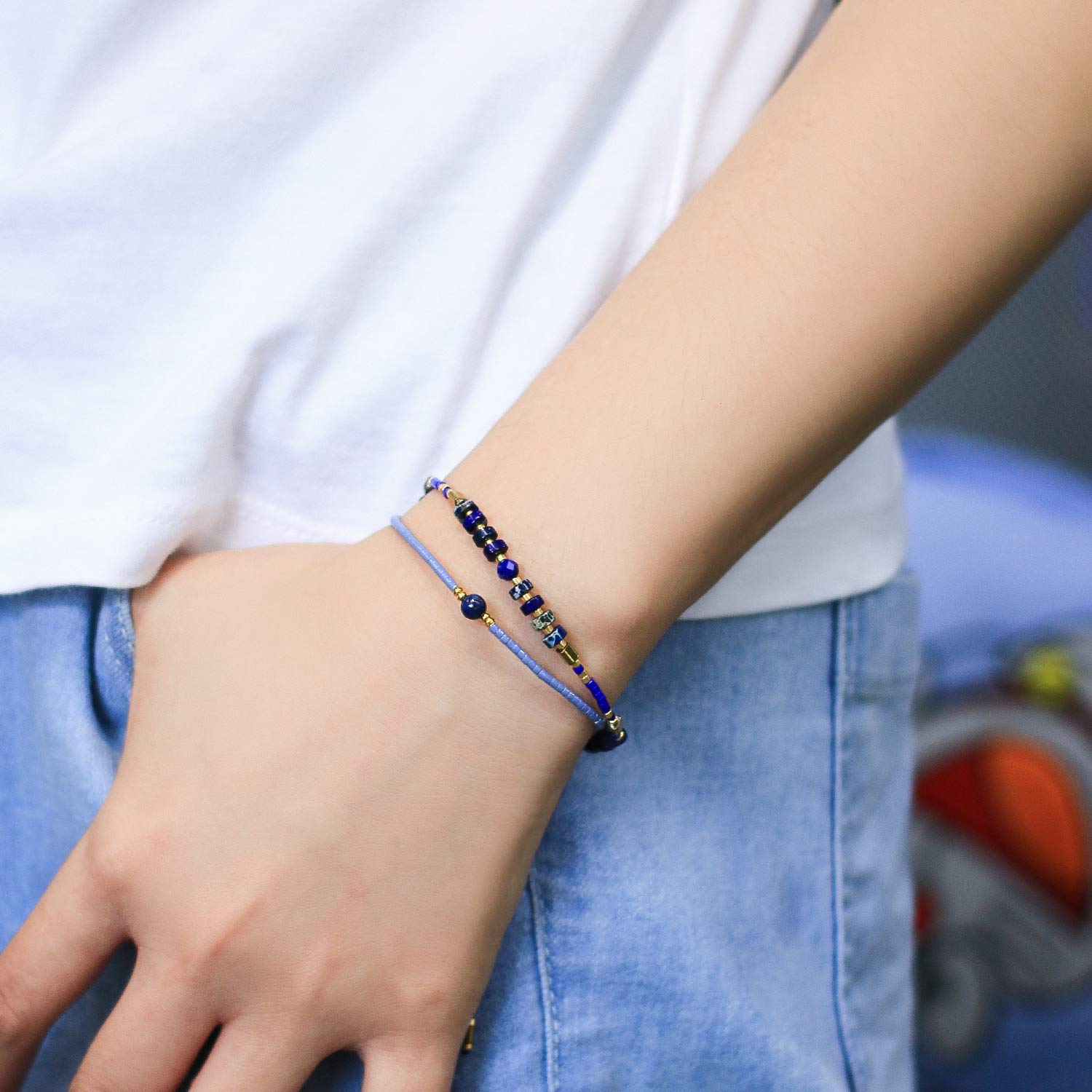 KELITCH Women's Miyuki Beaded Friendship Bracelet - Adjustable Bohemian Crystal Agate Bangle for Women | Perfect for Gifts, Boho Fashion & Everyday Wear