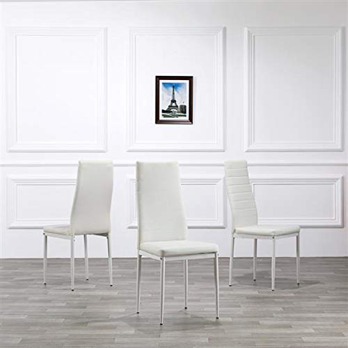 6-Piece High Back Dining Chair Set with Elastic Seat - Modern Home Furniture for Kitchen, Dining Room & Restaurant - Perfect for Wedding, Party & Everyday Use