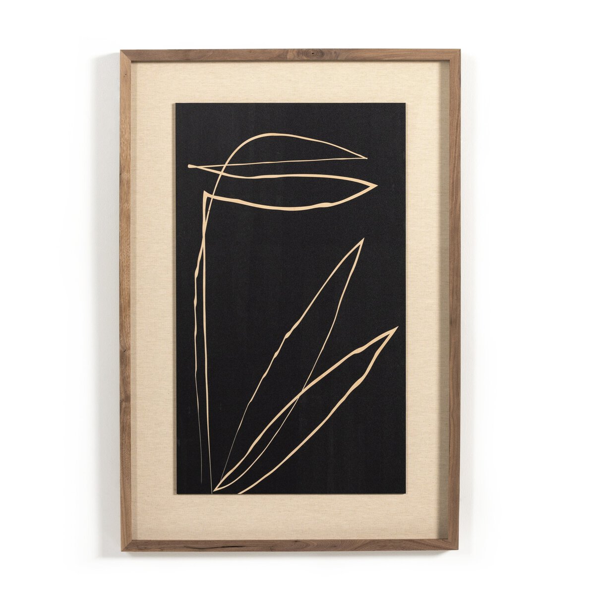 Abstract Botanic Line Drawing Wall Art by Roseanne Kenny - 40x60 Inches Maple Wood Panel - Perfect for Living Room, Bedroom & Office Decor
