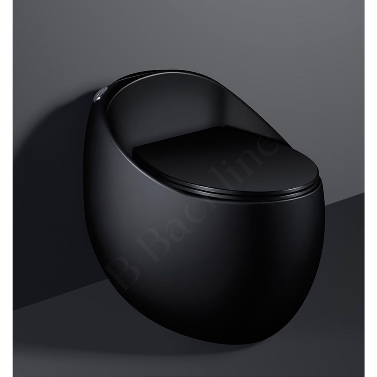 Premium B BACKLINE Ceramic Siphon One Piece Western Toilet with Soft Close Seat - Modern Bathroom Commode, Water Closet with S-Trap Floor Outlet (Black Glossy) - Ideal for Home, Hotel & Commercial Restrooms