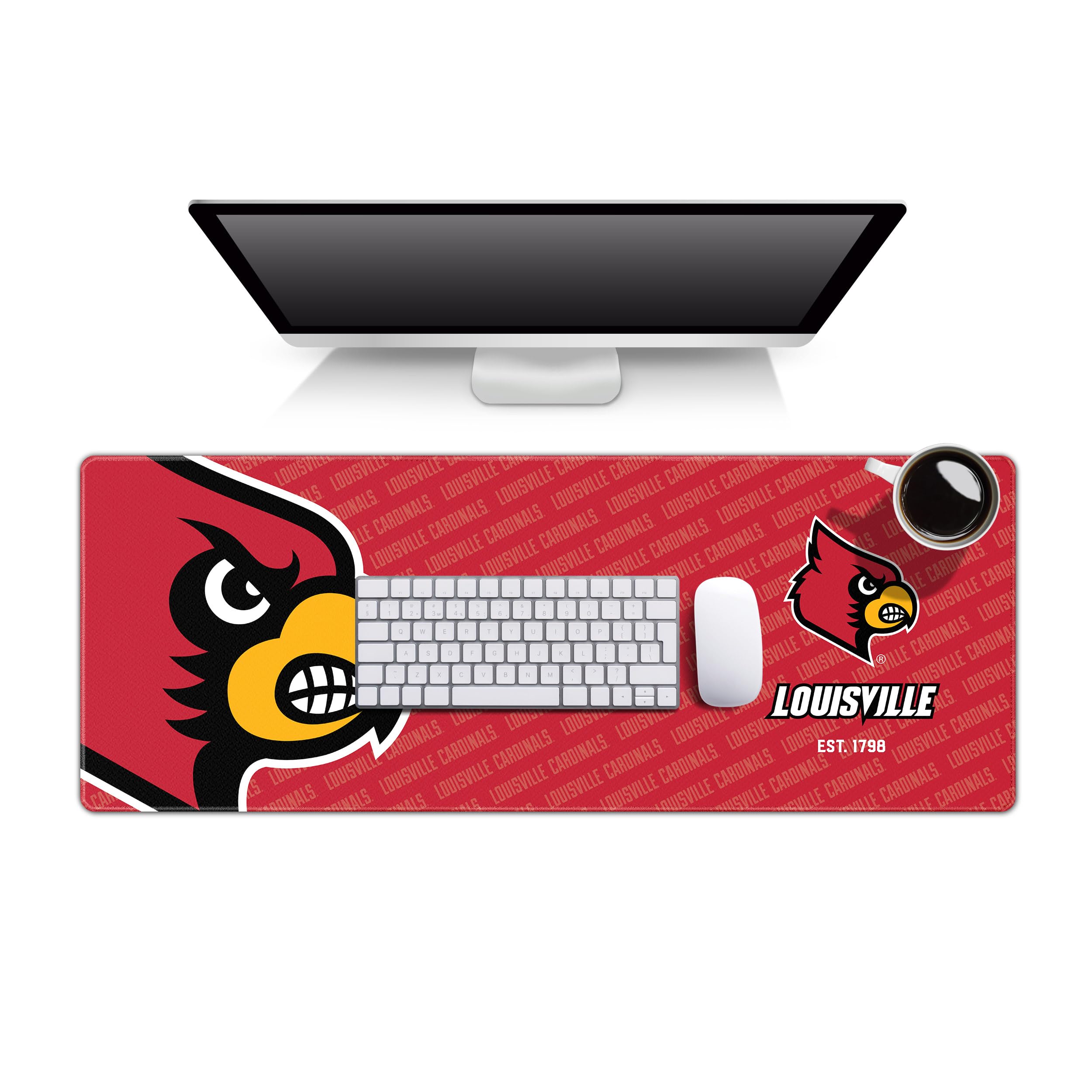 YouTheFan NCAA Louisville Cardinals Logo Series Desk Pad - Non-Slip Mouse Pad for Office, Gaming & Home Use - Perfect for SMU Fans & College Sports Enthusiasts