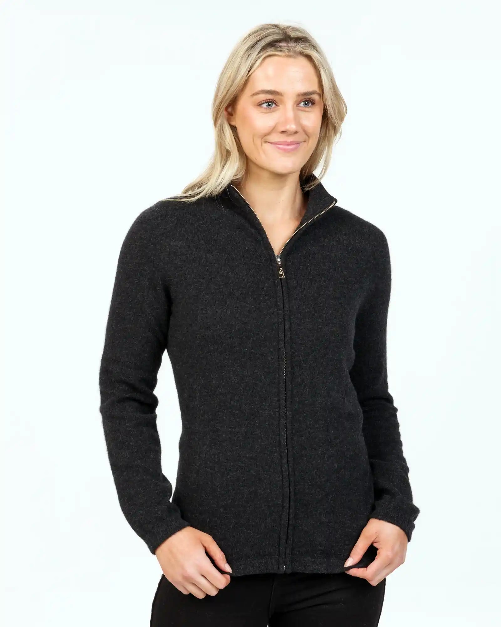 Charcoal Plain Zip Jacket for Women - NB485 | Stylish & Comfortable Outerwear for Casual Wear, Work & Outdoor Activities