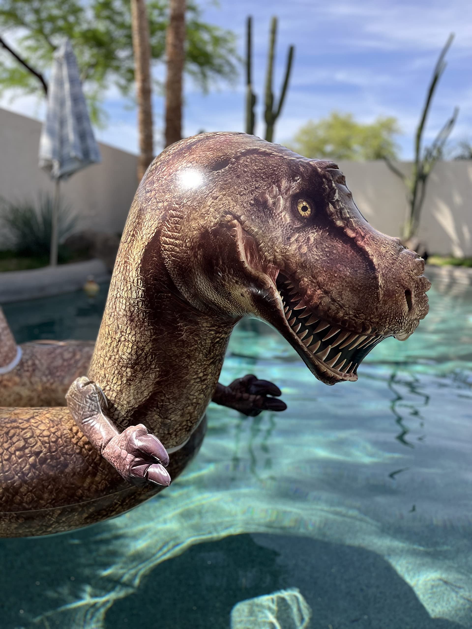 **Inflatable T-Rex Pool Float – Giant Durable Dinosaur Ring for Swimming, Beach & Water Play – Fun Party Decoration for Kids & Adults – Perfect for Pool Parties, Summer Gatherings & Backyard Fun**
