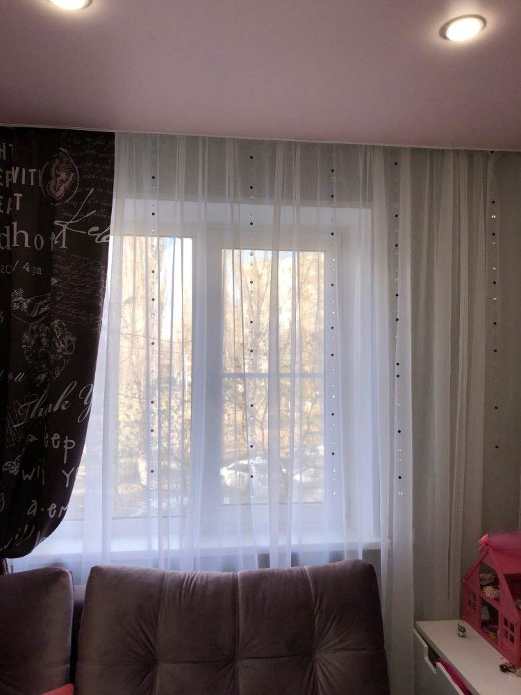 5 Strings 59 Inches Crystal Glass Bead String Curtains for Living Room, Bedroom, Window & Door - Luxury Decorative Beaded Doorway Curtain for Home Decor, Wedding Backdrop & Room Partition