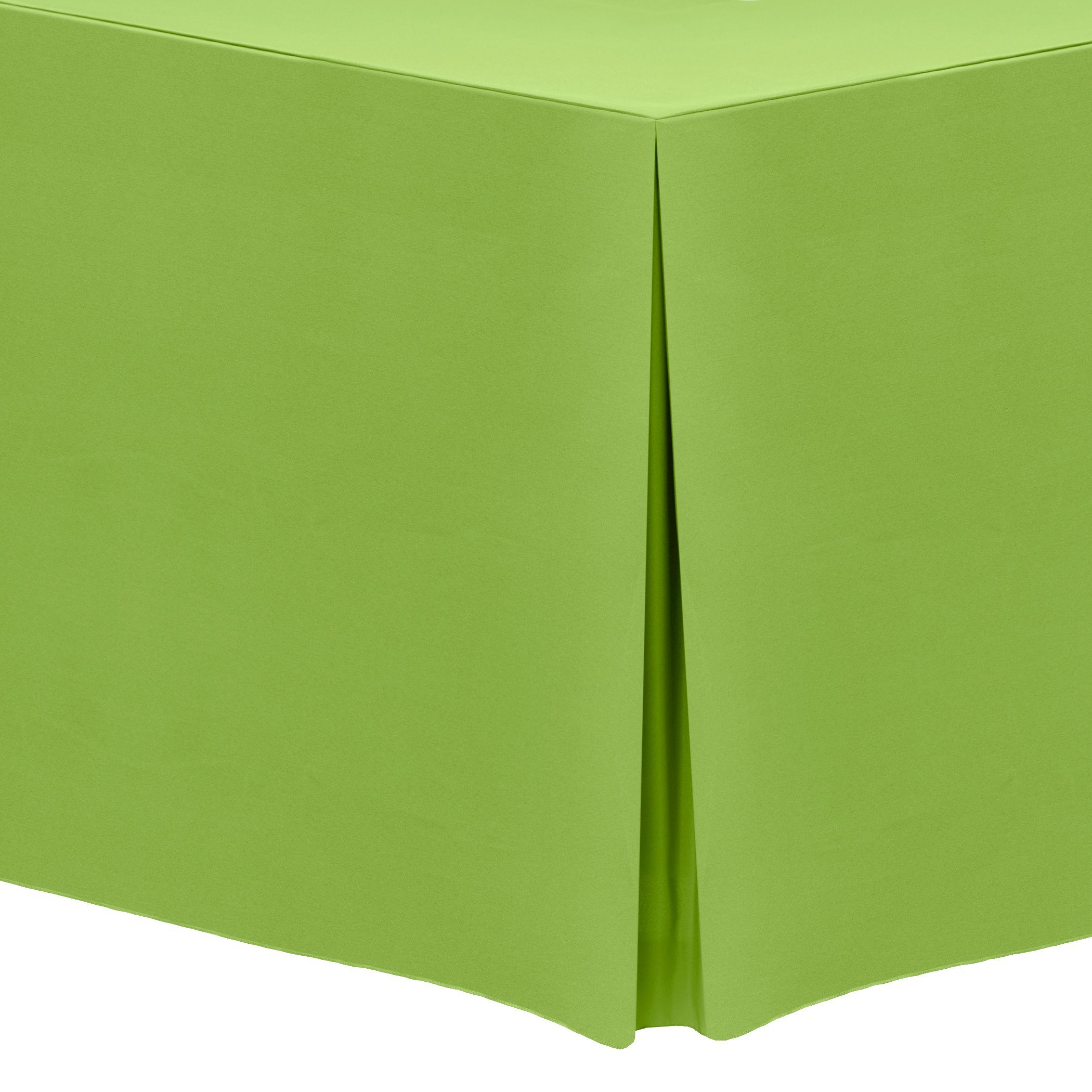 5-Pack 4 ft. Fitted Polyester Tablecloths for 24 x 48-Inch Rectangular Tables - Wrinkle-Resistant Lime Green Table Cover - Perfect for Parties, Weddings & Restaurant Dining