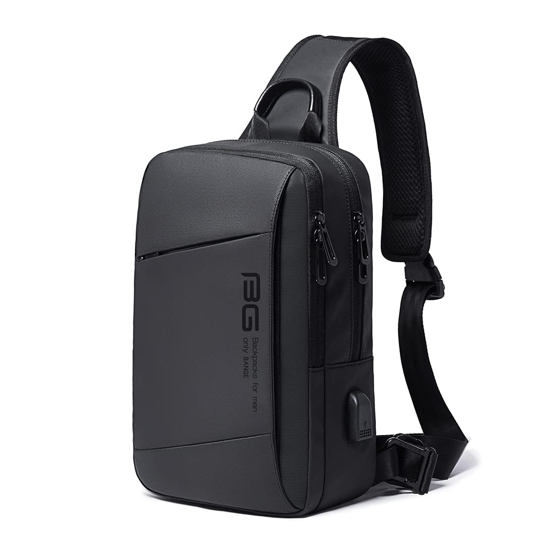 Waterproof Sling Bag for Men & Women - Lightweight Crossbody Chest Shoulder Bag with USB Charging Port - Perfect for Gym, Hiking, Travel & Outdoor Activities (Black, 200 Capacity)