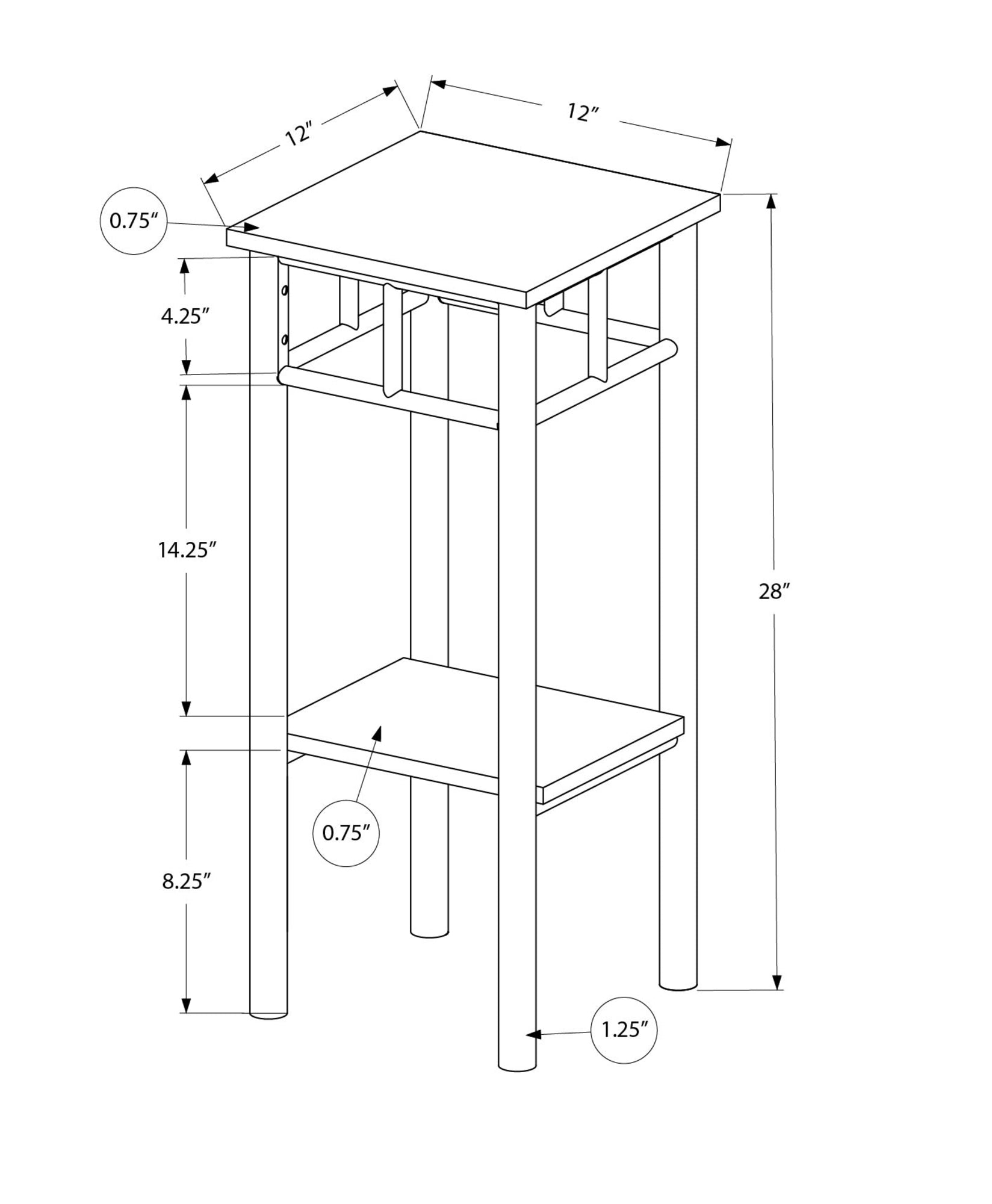 28H White Accent Table with White Metal Frame - Perfect for Living Room, Bedroom, or Entryway Decor