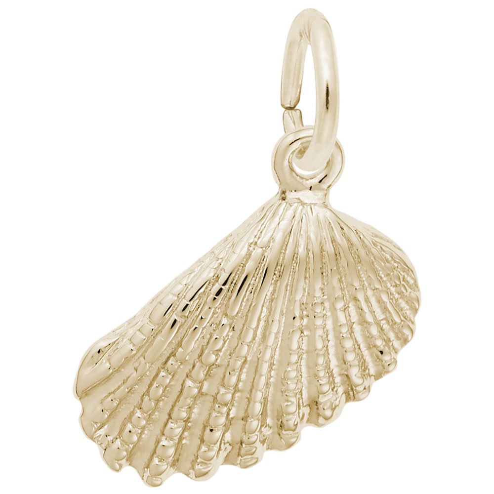 10k Yellow Gold Shell Charm Pendant - Elegant Jewelry for Bracelets & Necklaces - Perfect for Beach Vacations, Summer Outfits, and Gift Giving
