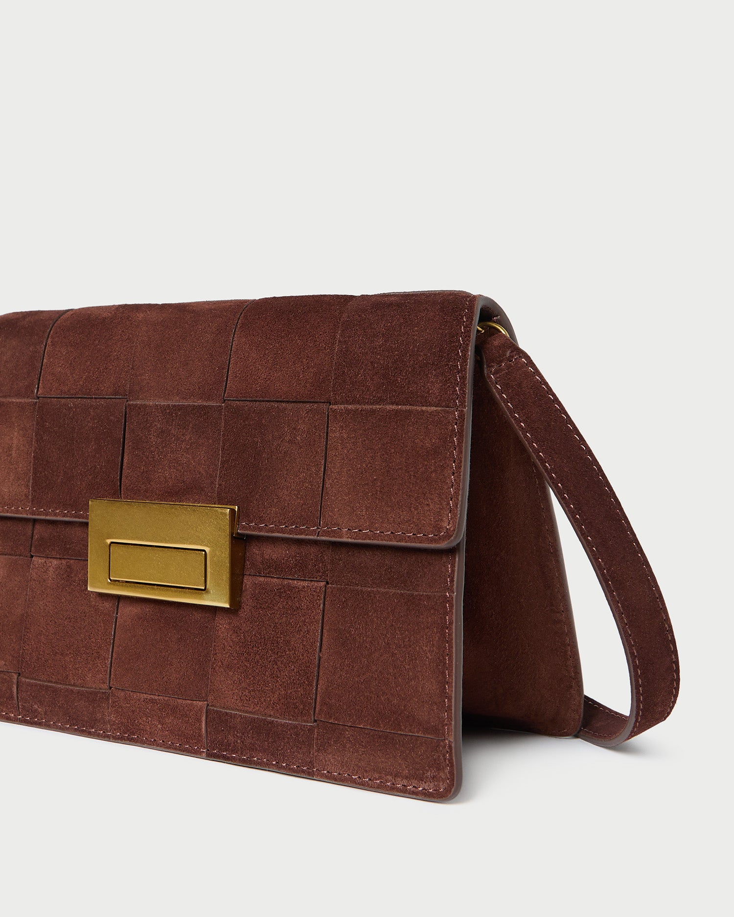 Delphine Espresso Woven Suede Shoulder Bag for Women - Stylish Crossbody Purse with Adjustable Strap - Perfect for Work, Travel & Everyday Use