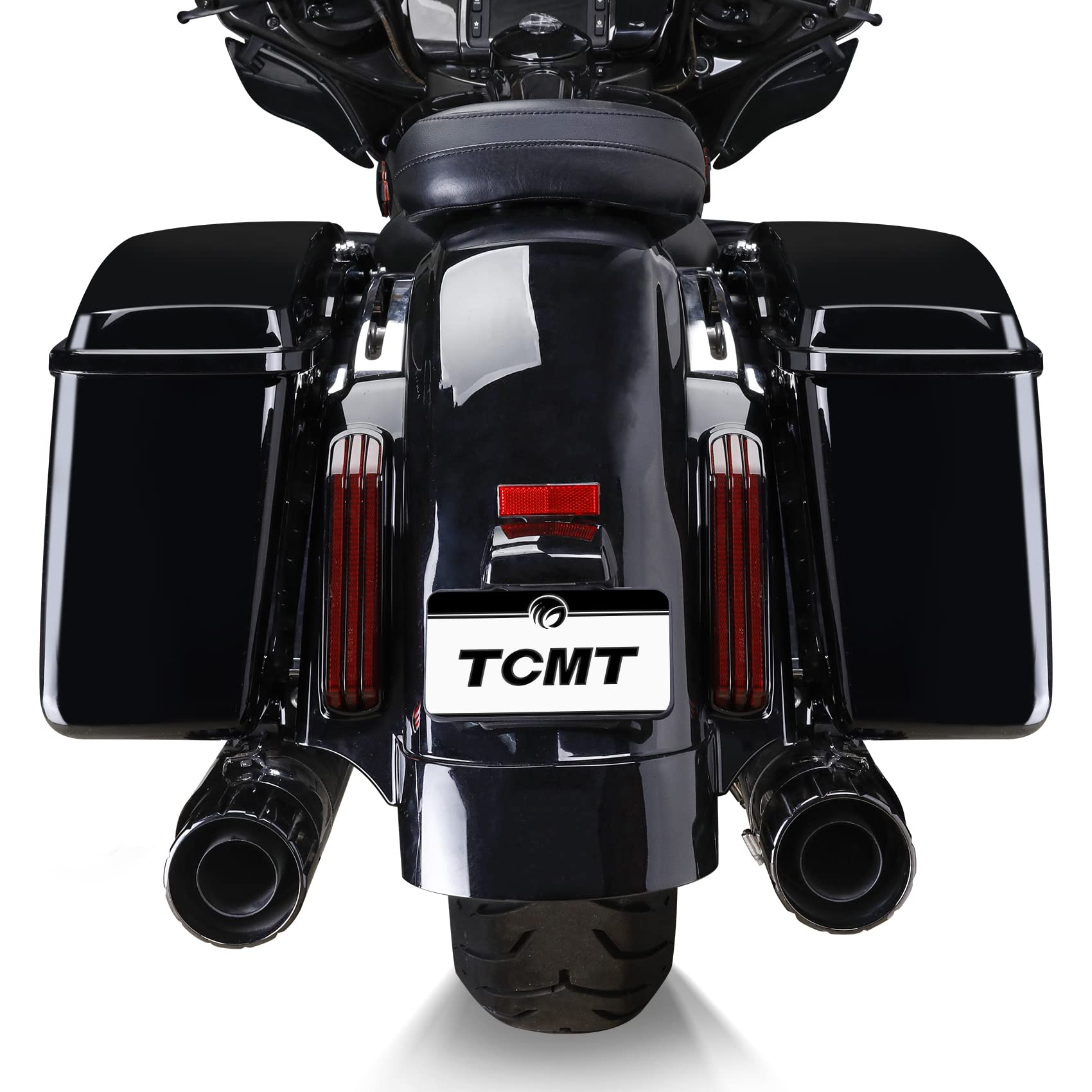 Premium TCMT Hard Saddlebags for Harley Touring (2014-2023) - Waterproof Motorcycle Luggage with Black Latch Lid, Key Lock & Carpet Liner - Compatible with Street Glide, Road Glide, Road King, Electra Glide Ultra Limited FLHR FLHX - Perfect for Long-Distance Rides and Road Trips
