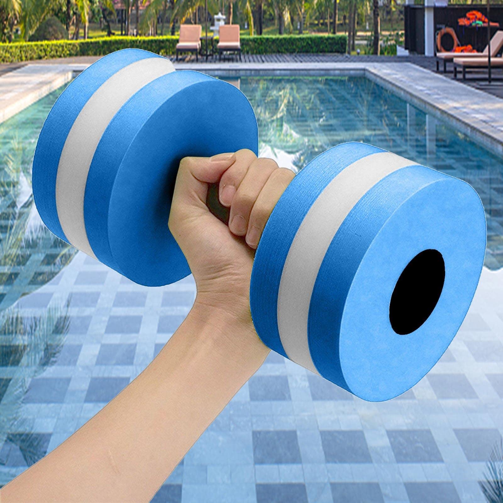 Aqua Fitness Dumbbells - 1 Pair EVA Foam Water Dumbbells for Pool Workouts, Swimming Resistance Training & Aquatic Aerobic Exercise | Perfect for Water Aerobics, Swim Training & Pool Fitness Classes