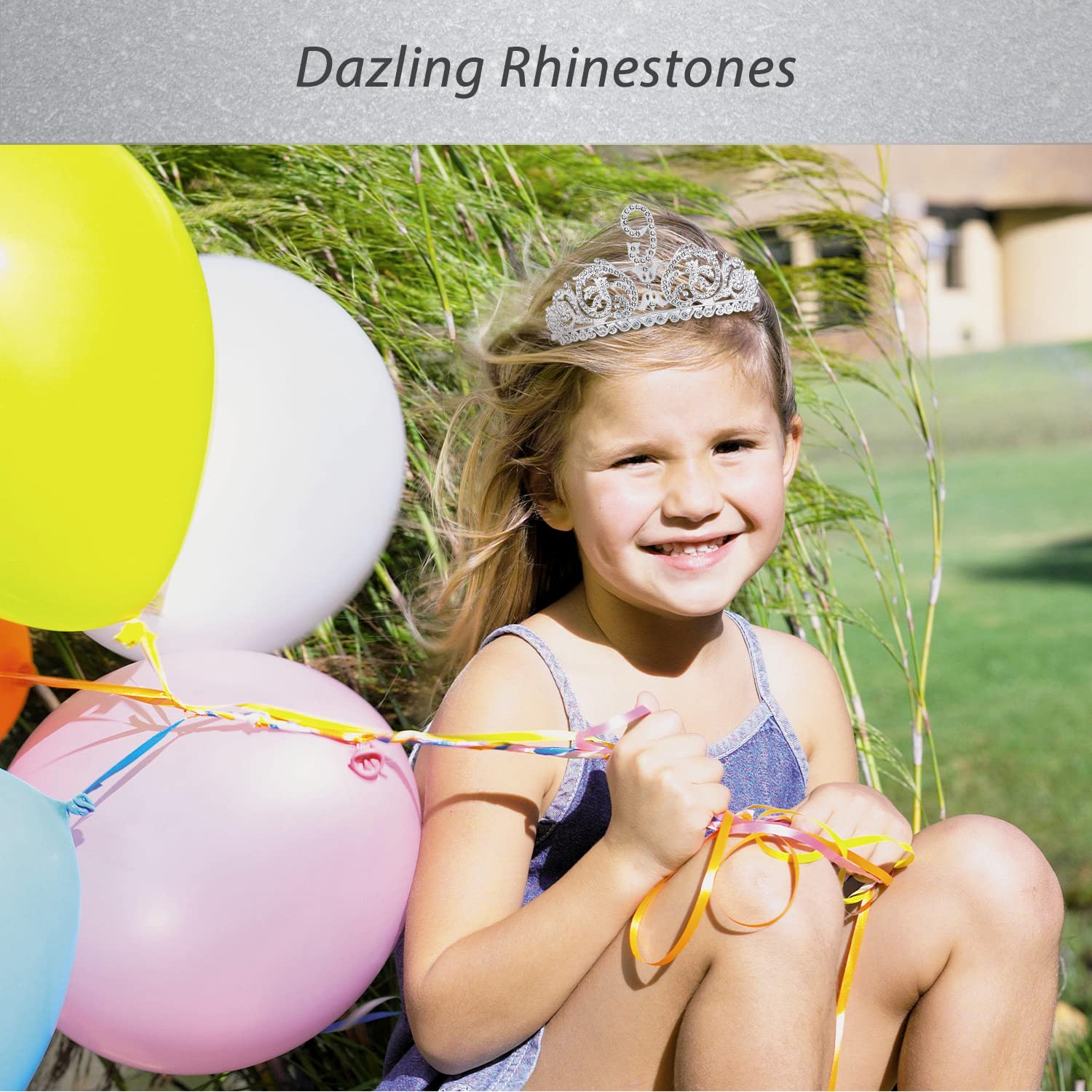 9th Birthday Girl's Party Decorations Set - Princess Tiara, Crown, Sash & Party Favors for Girls - Perfect for Birthday Celebrations, Photo Shoots & Themed Parties