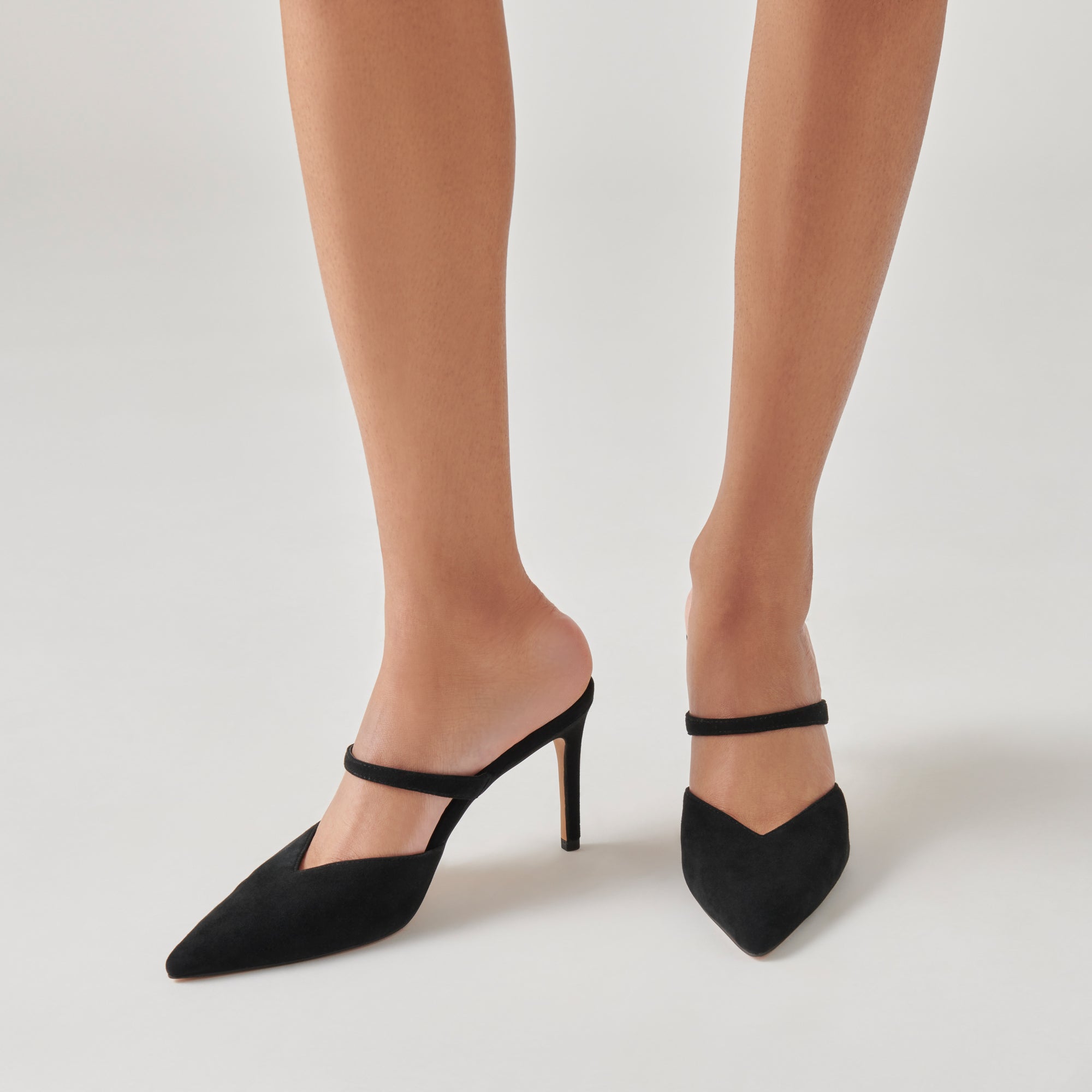 KANIKA Women's Onyx Suede High Heels - Elegant Pointed Toe Pumps for Work, Party & Evening Wear