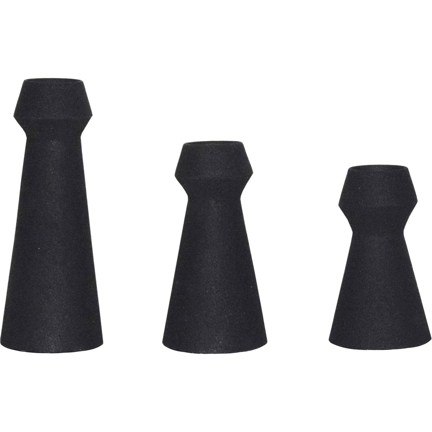 Renwil Granfeld Modern Iron Metal Decorative Vase in Black (Set of 3) - Elegant Home Decor for Living Room, Dining Table & Office Desk Centerpiece