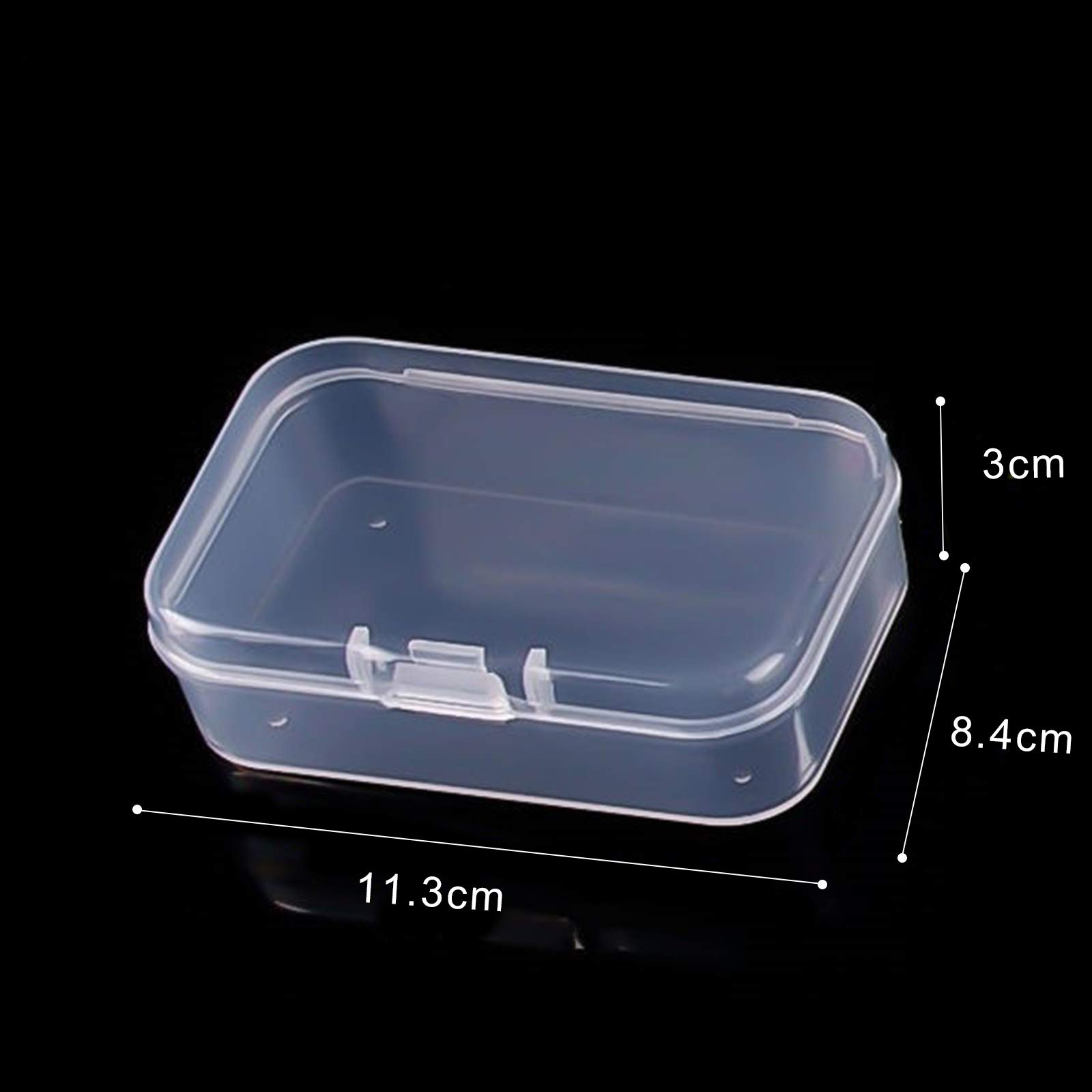 25 Pack Small Square Clear Plastic Storage Containers with Hinged Lids - Jewelry Beads, Pills, Crafts Organizer Box (4.45