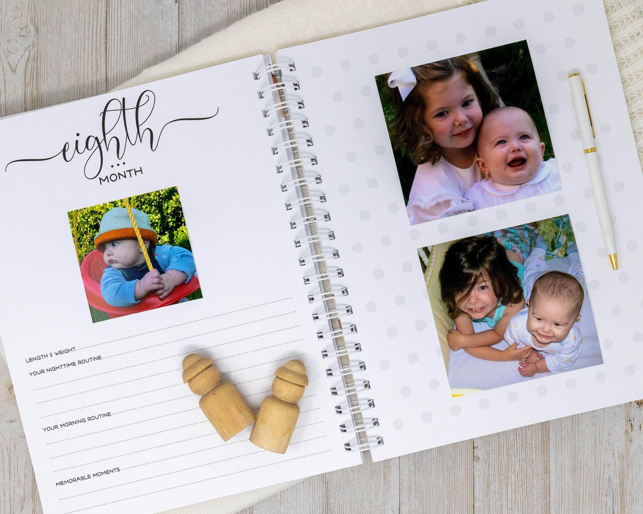 Personalized Baby Memory Book - Hard Cover First Year Photo Album with Custom Baby's Name - Baby Journal & Keepsake (Cowboy Theme) for Newborn Gifts, Baby Showers, and First Birthday Presents