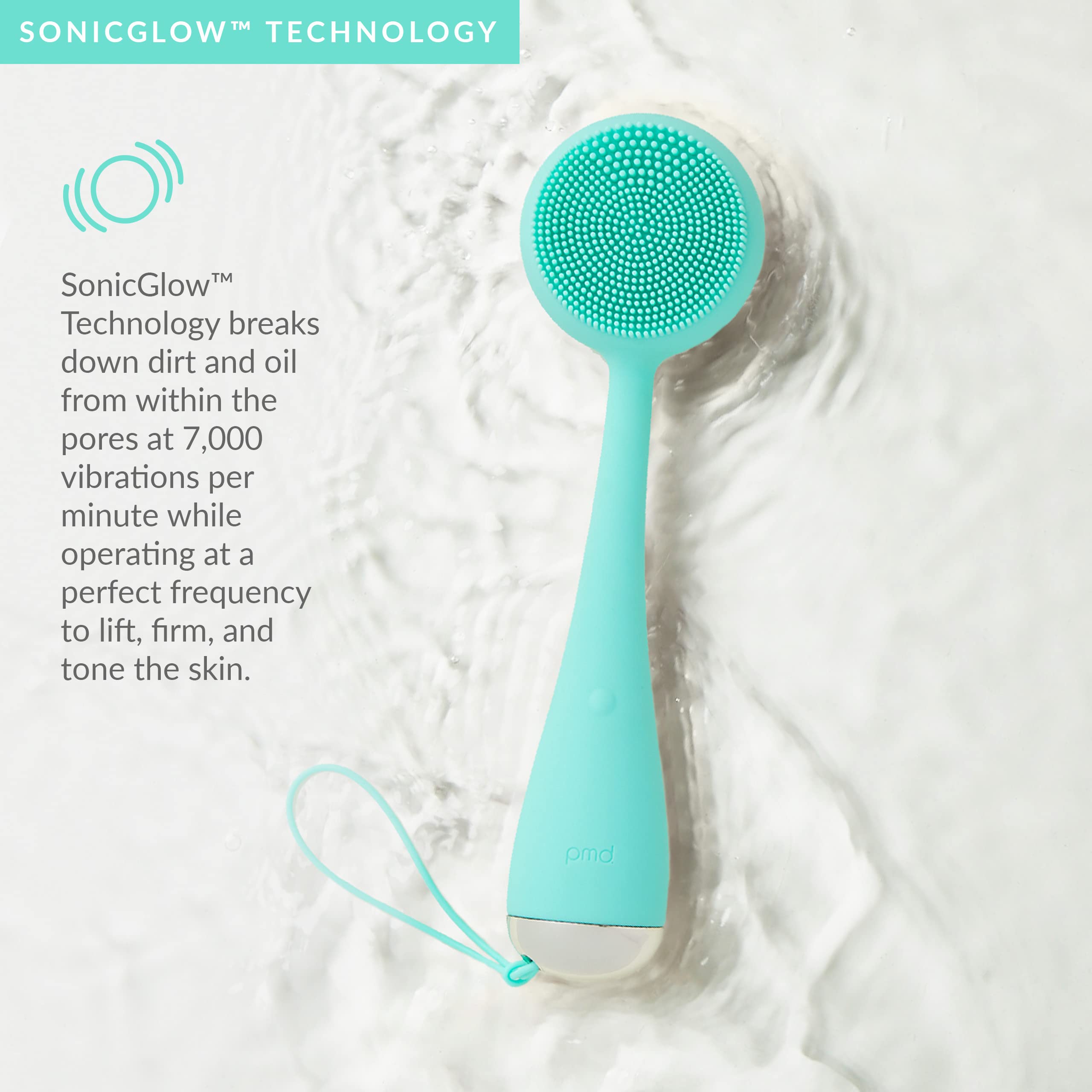 PMD Clean Body - Smart Sonic Body Cleansing Device with 3 Interchangeable Silicone Brush Heads - Waterproof Exfoliator & Massager for Smooth Skin - Perfect for Shower, Spa & At-Home Skincare Routine