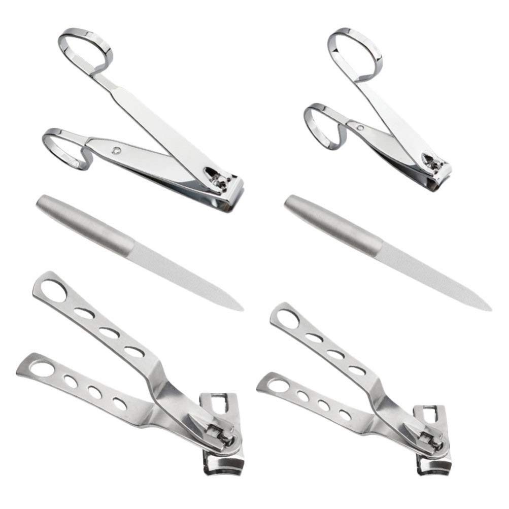 6-Piece Stainless Steel Nail Clipper Set - Professional Manicure & Pedicure Kit with Rotating Nail Scissors & Cutters - Durable Grooming Tools for Home, Travel, Salon Use - Perfect for Toenails, Fingernails & Nail Care Routine
