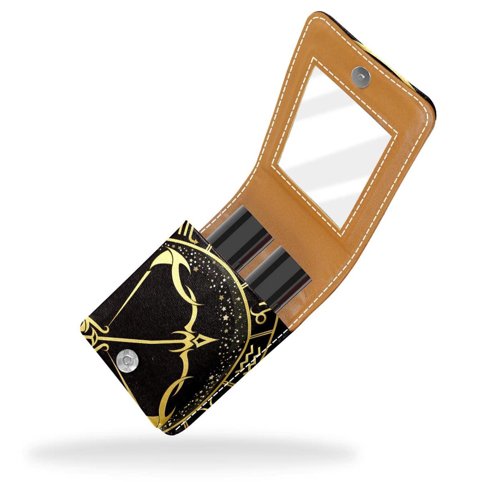 Personalized Lipstick Case - Portable Makeup Bag & Cosmetic Pouch Organizer - Zodiac Sagittarius Constellation Design - Perfect for Travel, Daily Use & Gift Giving