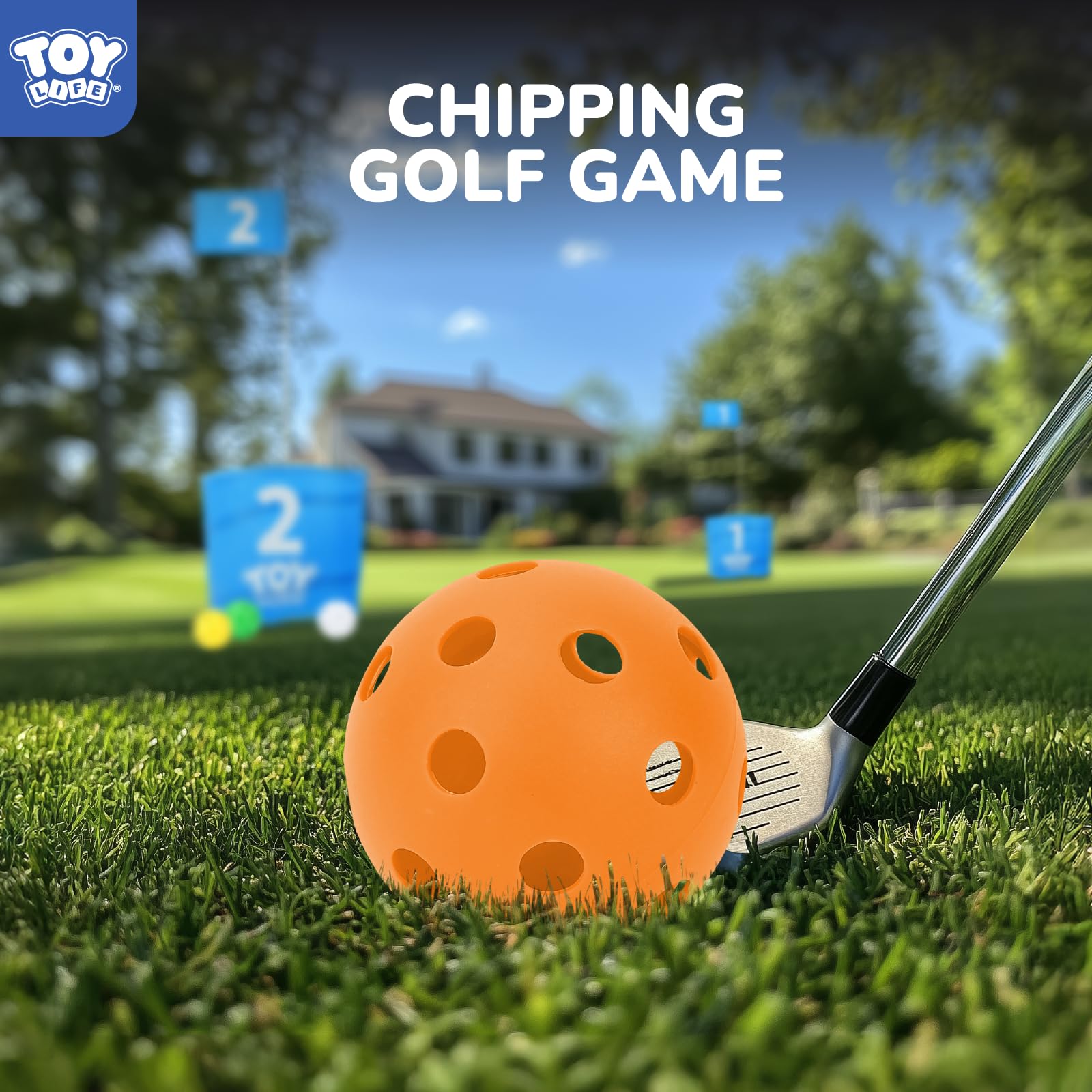 TOY Life Golf Bucket Game - Indoor/Outdoor Golf Chipping Practice Set for Adults & Kids - Perfect for Backyard, Beach & Family Fun - Great Golf Gift Idea & PAR 3 Training Tool