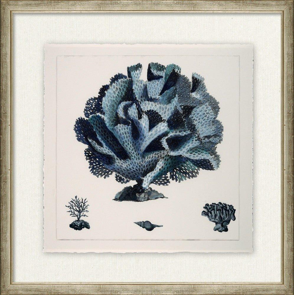 Blue Coral Wall Art - Handmade Ocean Themed Home Decor for Living Room, Bedroom & Office - Perfect Coastal Style Accent Piece