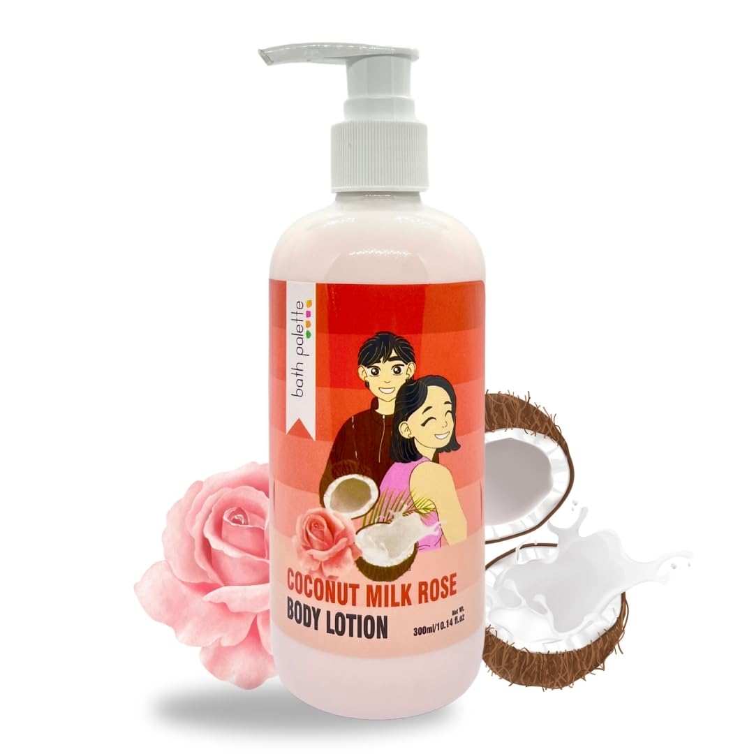 Ayurvedic Coconut Milk Rose Body Lotion - Deep Moisturizing & Brightening for Even Skin Tone | Skin Barrier Protection & Anti-Aging Benefits | 300ml by The Kalakar Company | Perfect for Dry Skin Care, Daily Hydration & Spa-Like Pampering at Home