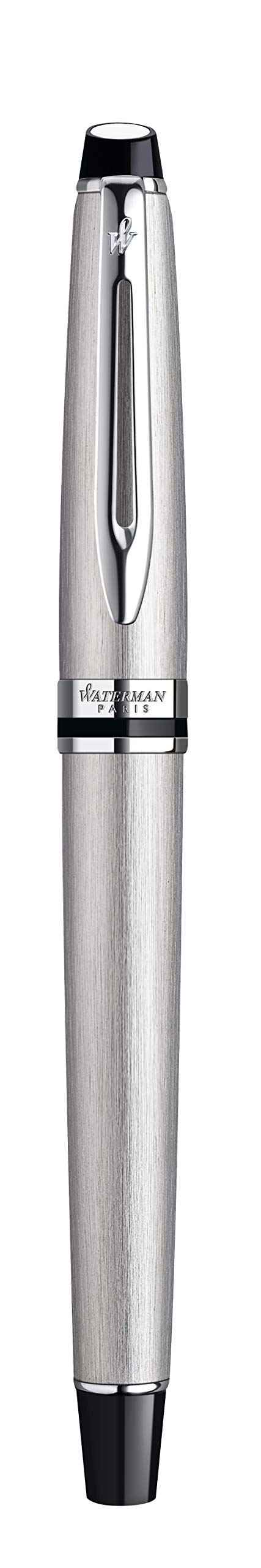 Waterman Expert Fountain Pen - Premium Stainless Steel with Chrome Trim, Fine Nib & Blue Ink Cartridge - Elegant Gift Box for Professionals, Writers & Collectors - Perfect for Business Signatures, Journaling & Luxury Gifts