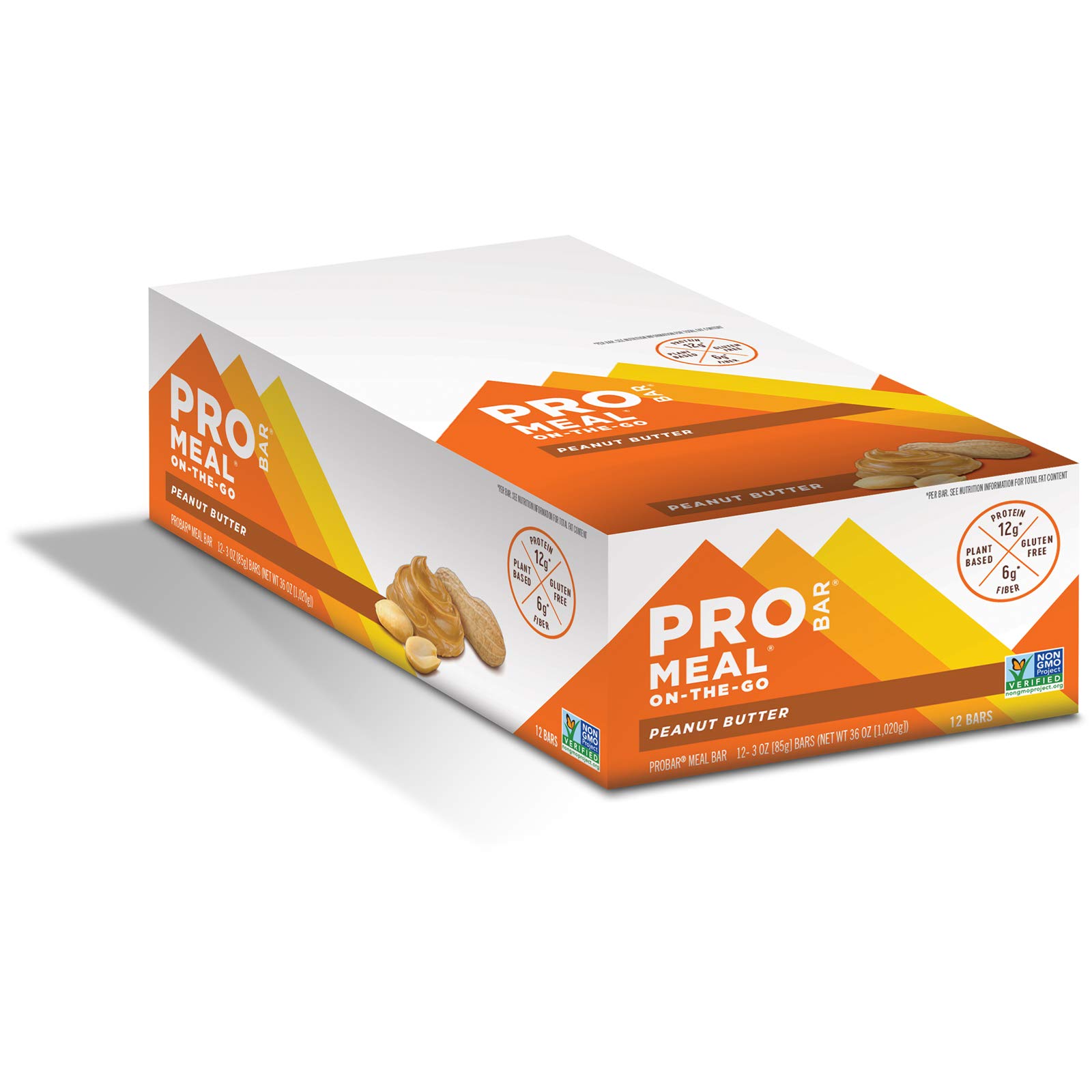 PROBAR Peanut Butter Meal Bar - Non-GMO, Gluten-Free, Plant-Based Whole Food Snack, Natural Energy Bars (12 Pack) - Perfect for Hiking, Camping & On-the-Go Nutrition