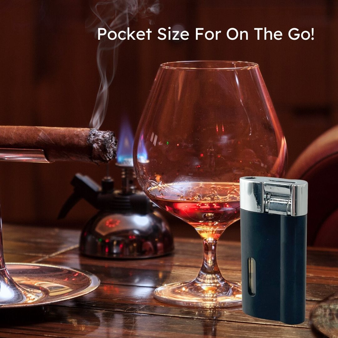 Visol Iguana Single Torch Flame Lighter - Windproof Butane Lighter for Cigars, Candles & Outdoor Use (Black) - Perfect for Camping, BBQ & Home Essentials