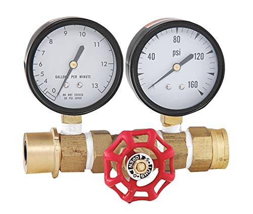 Flow Tester 0-160 PSI, 0-13 GPM - High Precision Water Flow Meter for Plumbing, Irrigation & Industrial Applications