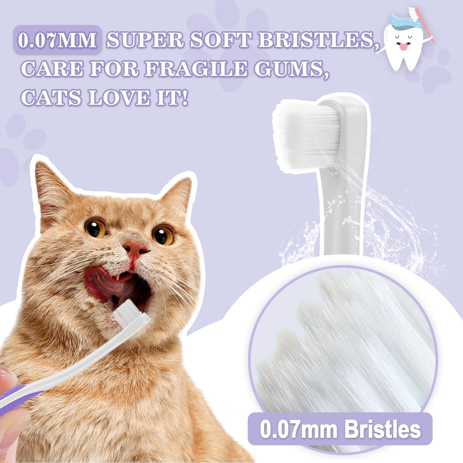 Premium Cat Toothbrush & Dental Care Kit with Teeth Whitening Tracker - Gentle Brushes for Easy Oral Hygiene & Gap Cleaning - Perfect for Daily Cat Teeth Cleaning & Fresh Breath Maintenance