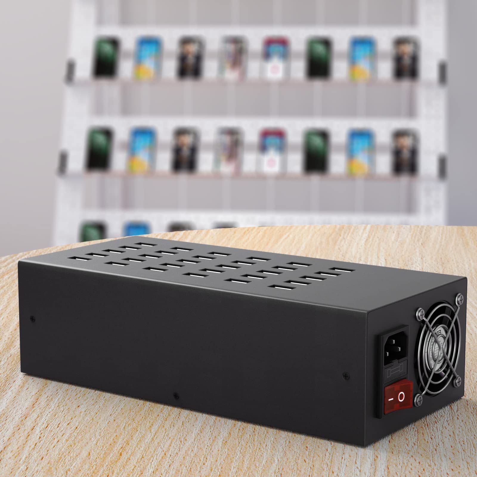 30-Port 300W USB Charging Station for Multiple Devices - Fast Charging Hub for iPhone, iPad, Samsung, Tablets & Electronics - Perfect for Offices, Schools, Hotels & Events