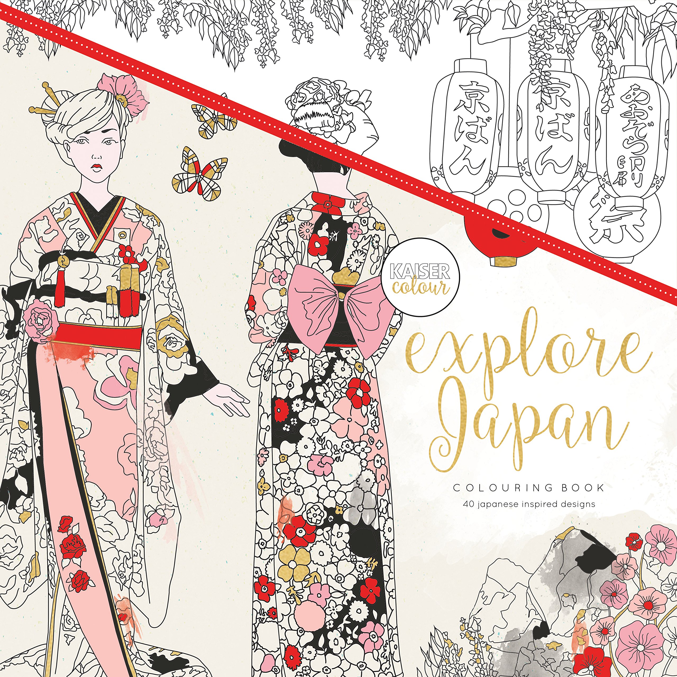 Kaisercraft Explore Japan Coloring Book for Adults & Kids - Japanese Culture, Landmarks & Scenes - Relaxing & Creative Activity for Travel Lovers & Anime Fans