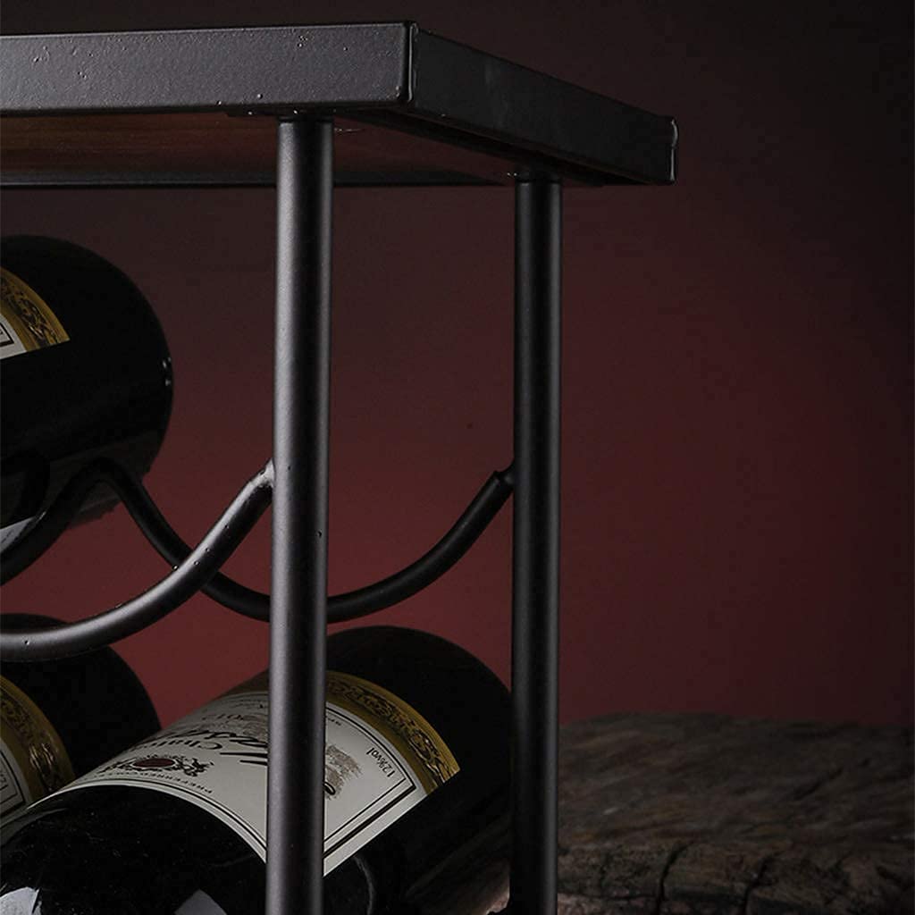 8 Bottle Wine Rack with 2 Glass Holders - Natural Brown Wooden Wine Storage Organizer for Kitchen, Bar, or Dining Room Decor