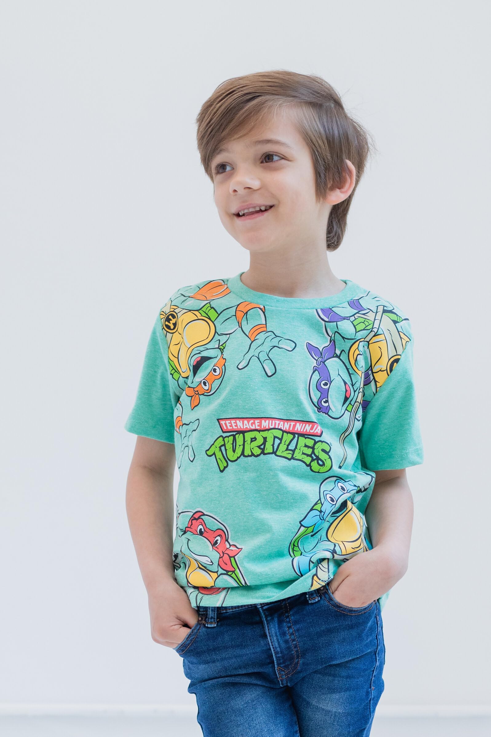 Teenage Mutant Ninja Turtles 3-Pack Hooded Pullover T-Shirts for Toddlers & Kids - Soft Cotton Playwear for School, Playdates & Family Outings