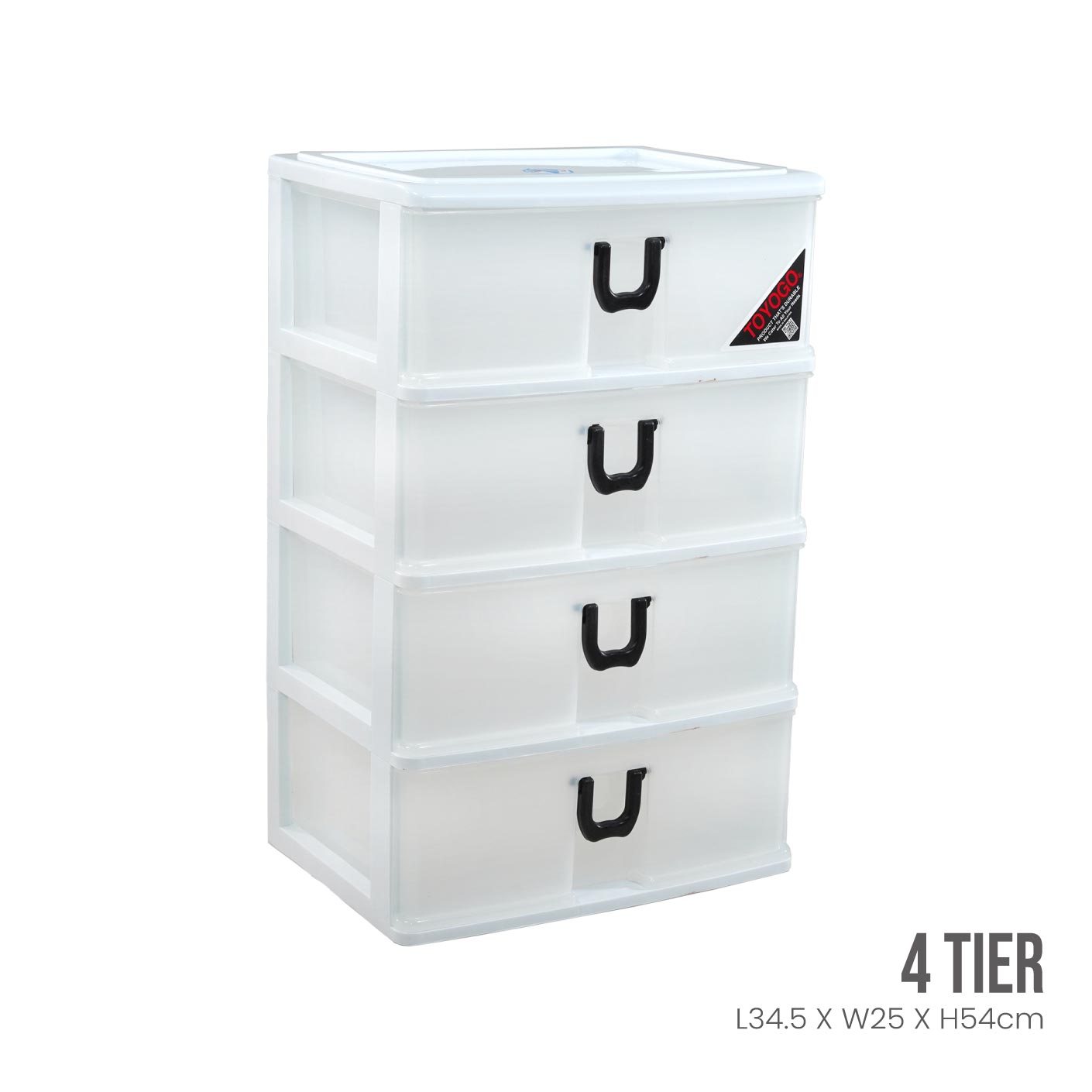 WHITE FRAME - TRANSLUCENT DRAWER (408-4WF-TPT)