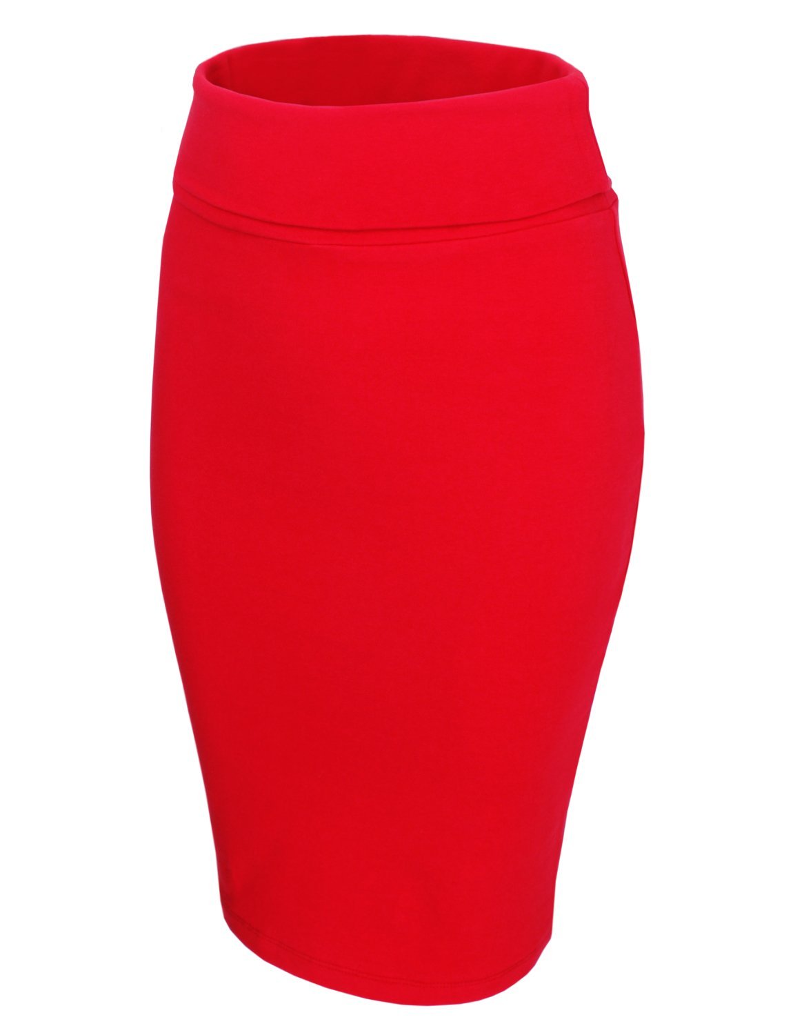 TAM WARE Women's Stretchy Convertible Knee-Length Pencil Skirt for Office & Casual Wear | Versatile Work Skirt with Side Slits | Perfect for Business, Dating & Daily Outfits