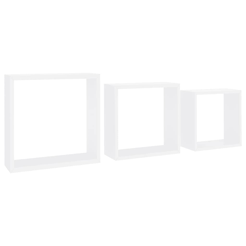 Modern Floating Wall Shelves Set of 3 - MDF Cube Organizer for Bathroom, Kitchen & Living Room | Wall Mounted Storage Display Shelves 11.8