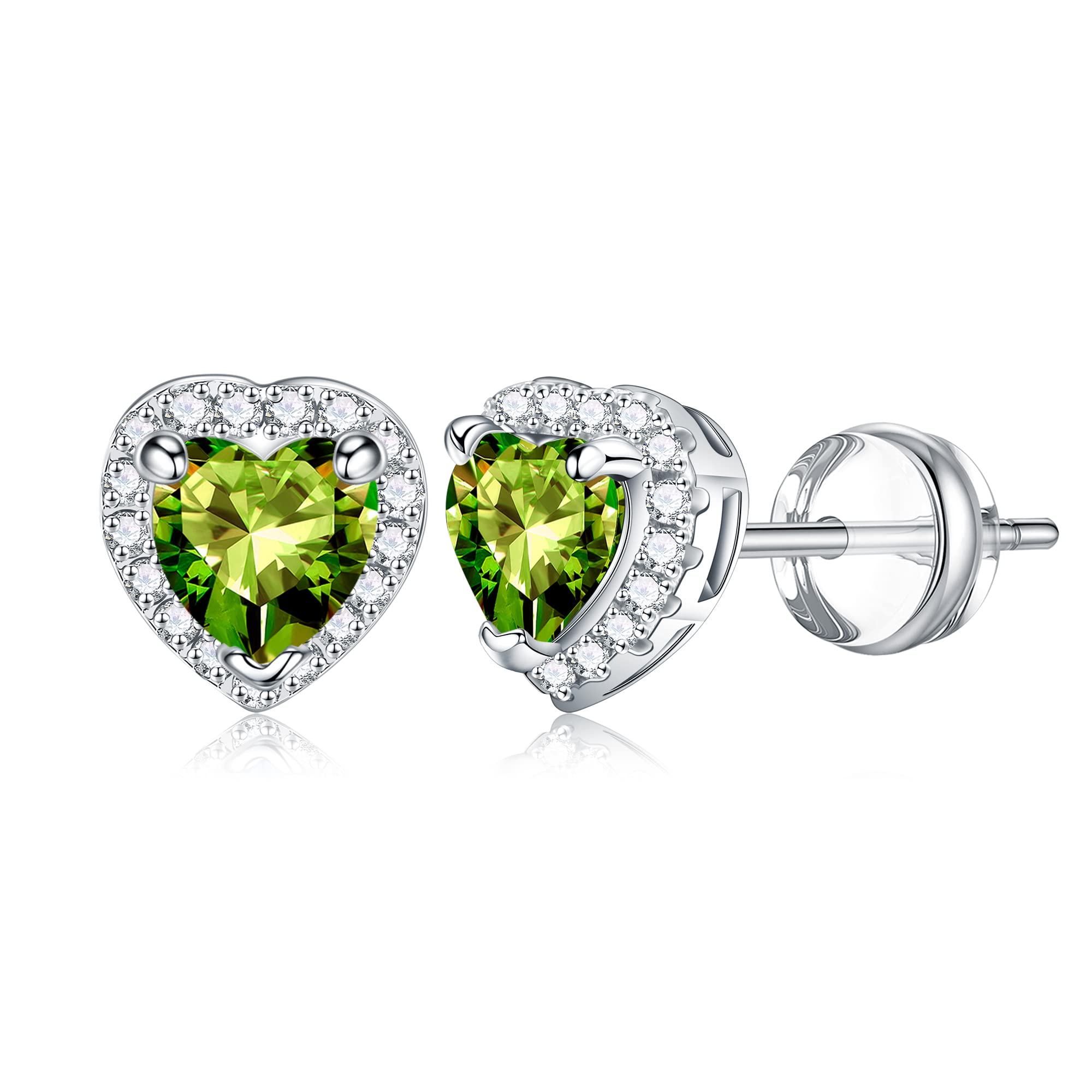 Sparkling S925 Sterling Silver Heart Earrings for Women & Girls - Hypoallergenic Birthstone Jewelry, Perfect Birthday Gift for Teens & Women | Valentine's Day, Anniversary & Everyday Wear