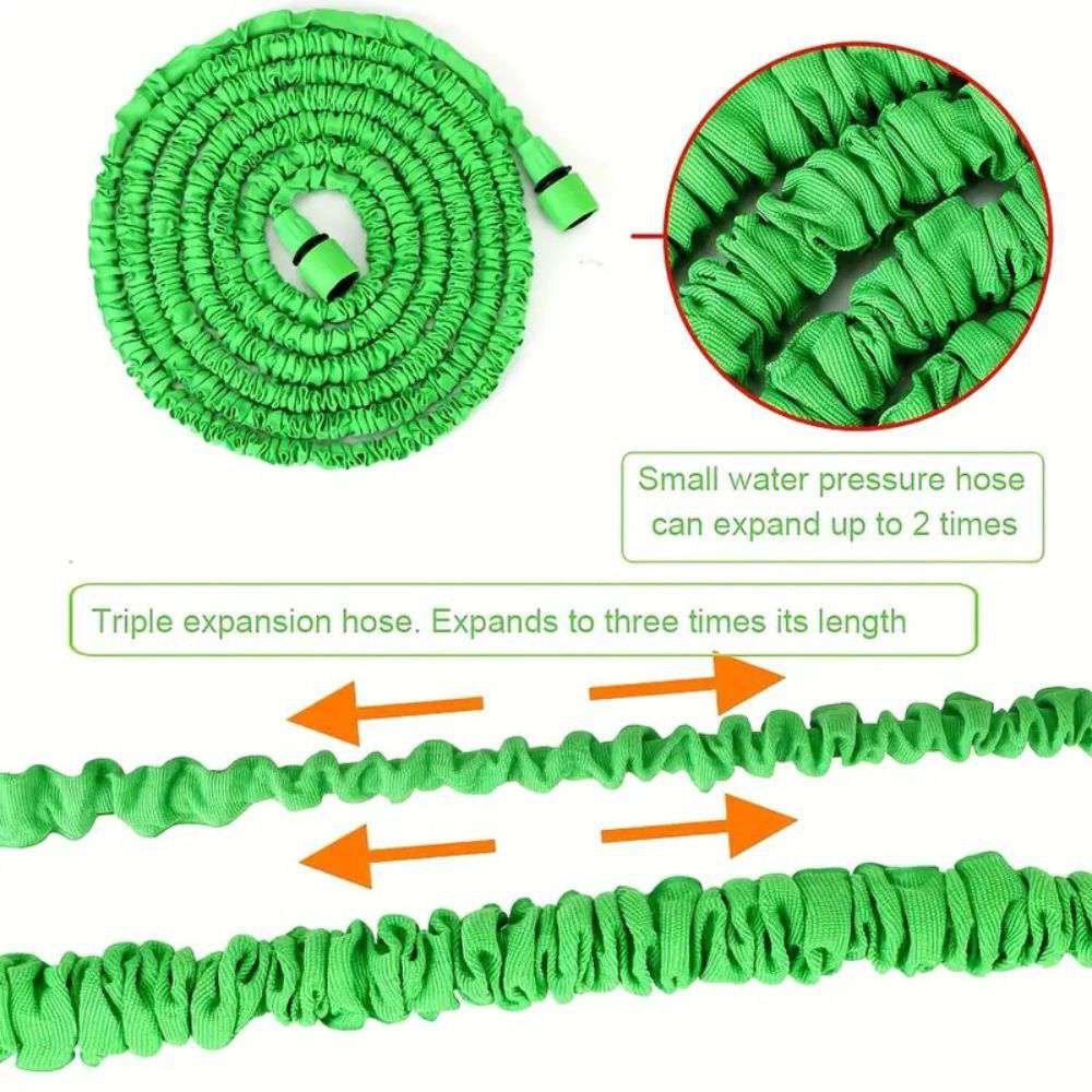 15m Anti-Kink Expandable Garden Hose - Flexible, Tangle-Free Water Hose with Adjustable Spray Nozzle - Perfect for Watering Plants, Washing Cars & Outdoor Cleaning