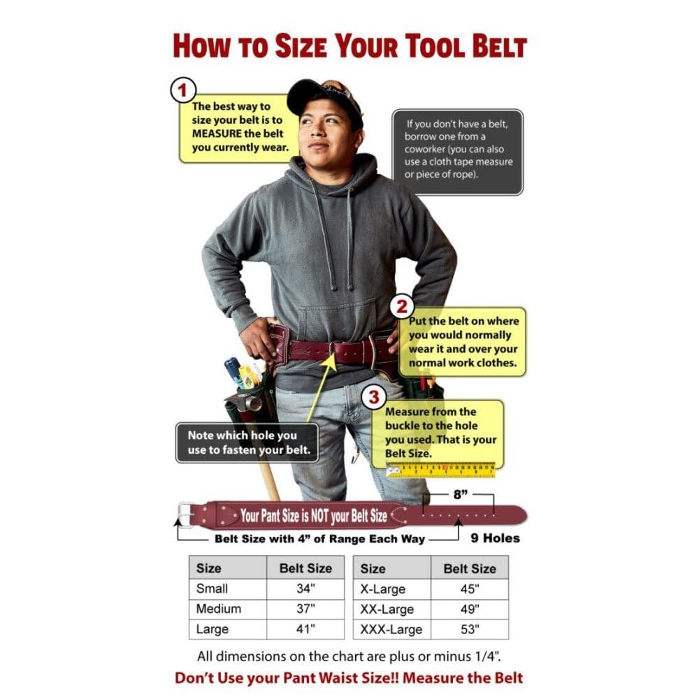 Occidental Leather 5080SM Small Pro Framer Set - Premium Leather Tool Belt for Carpenters & Construction Workers - Ideal for Framing, Remodeling & DIY Projects