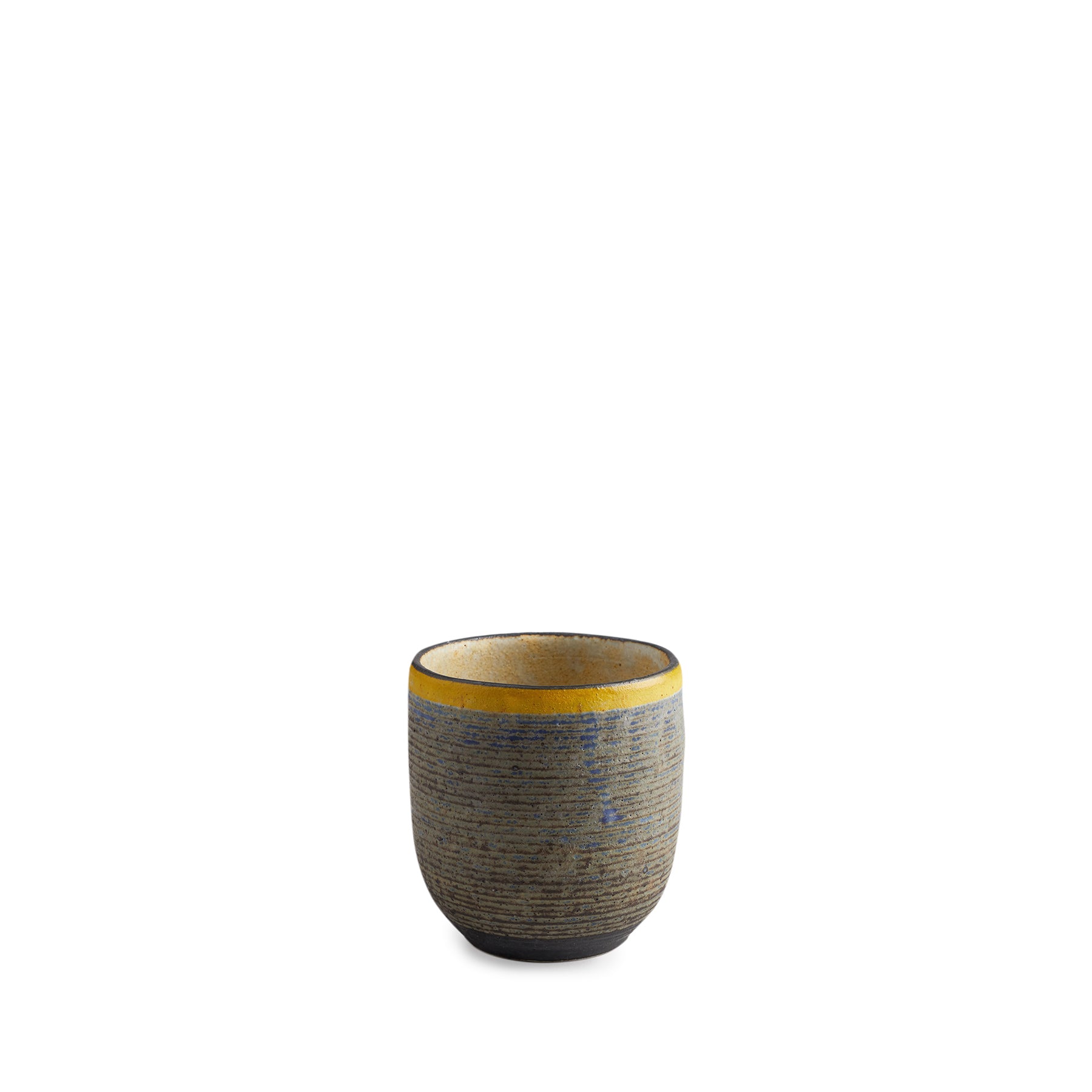 45oz Large Insulated Tumbler with Lid & Straw - Indigo Blue with Yellow Accent Ring - Perfect for Iced Coffee, Smoothies & Outdoor Activities