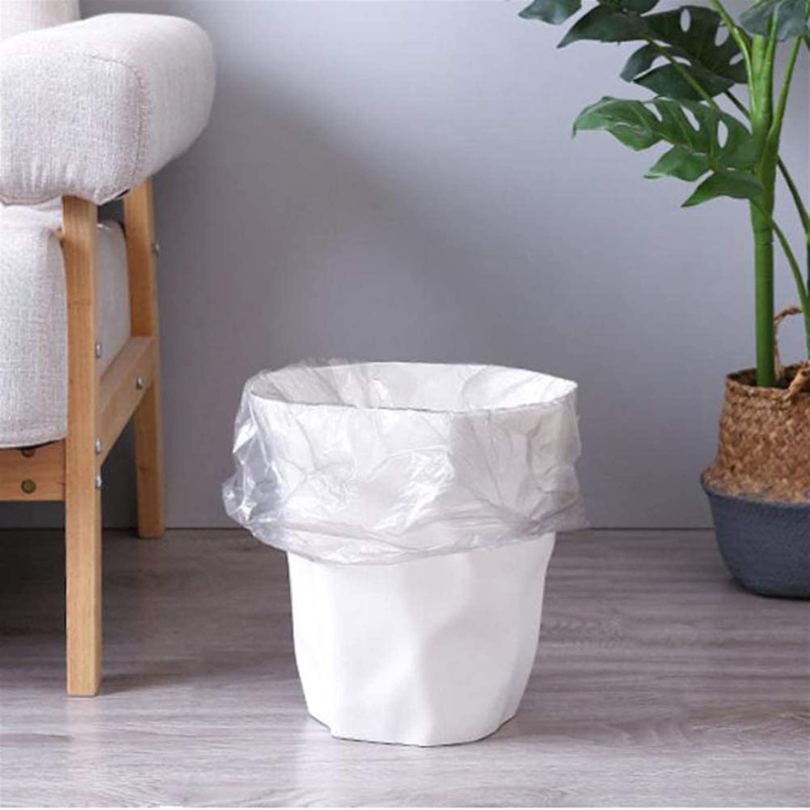NP Simple Plastic Trash Can - 8L Creative Irregular Waste Basket for Home, Office, Car & Room - Decorative Open Top Garbage Bin (Black) | Perfect for Kitchen, Bathroom, Bedroom & Workspace Organization