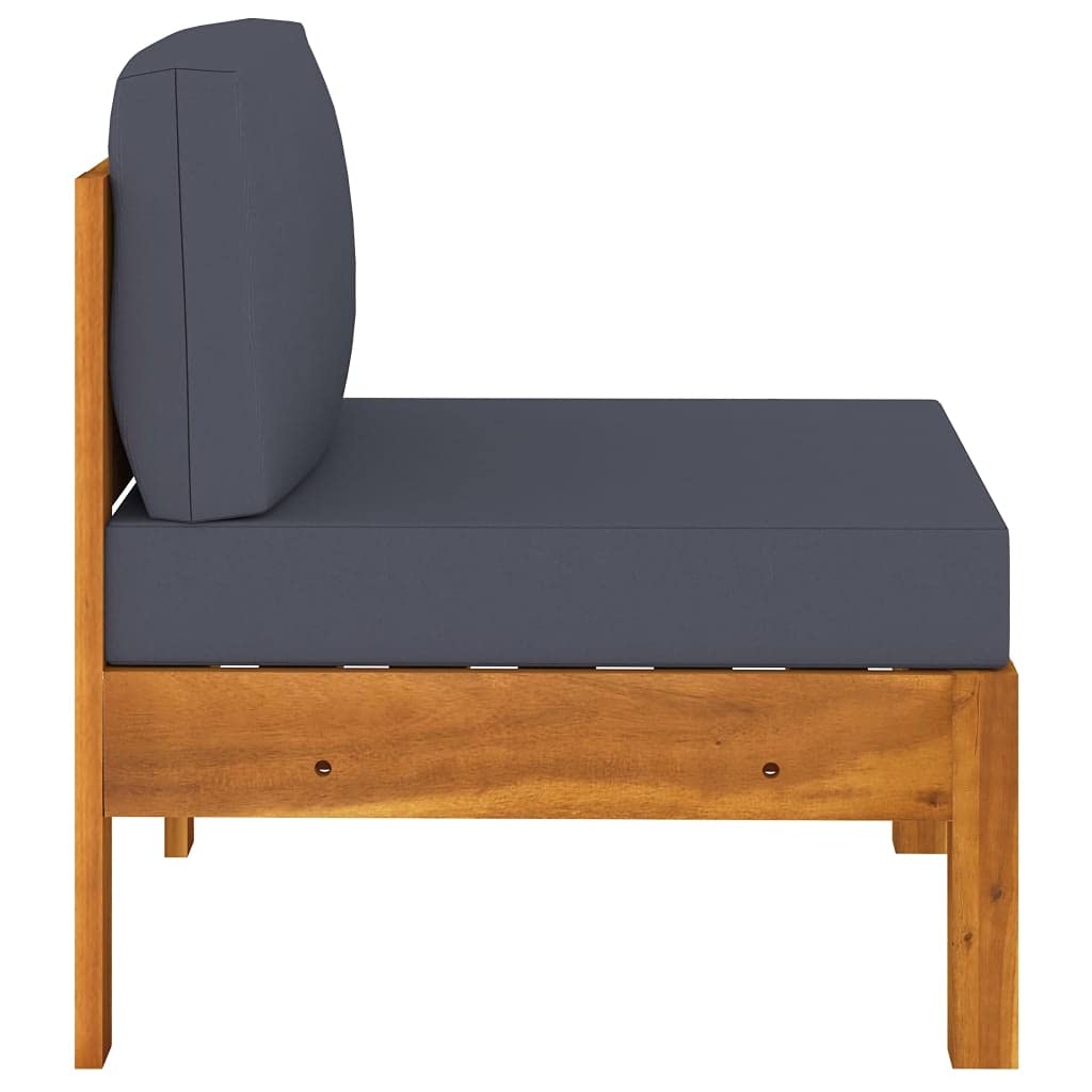 Premium Acacia Wood 2-Piece Outdoor Sofa Set with Dark Gray Cushions - Weather-Resistant, Durable Patio Furniture for Garden, Deck, Poolside & Backyard Relaxation