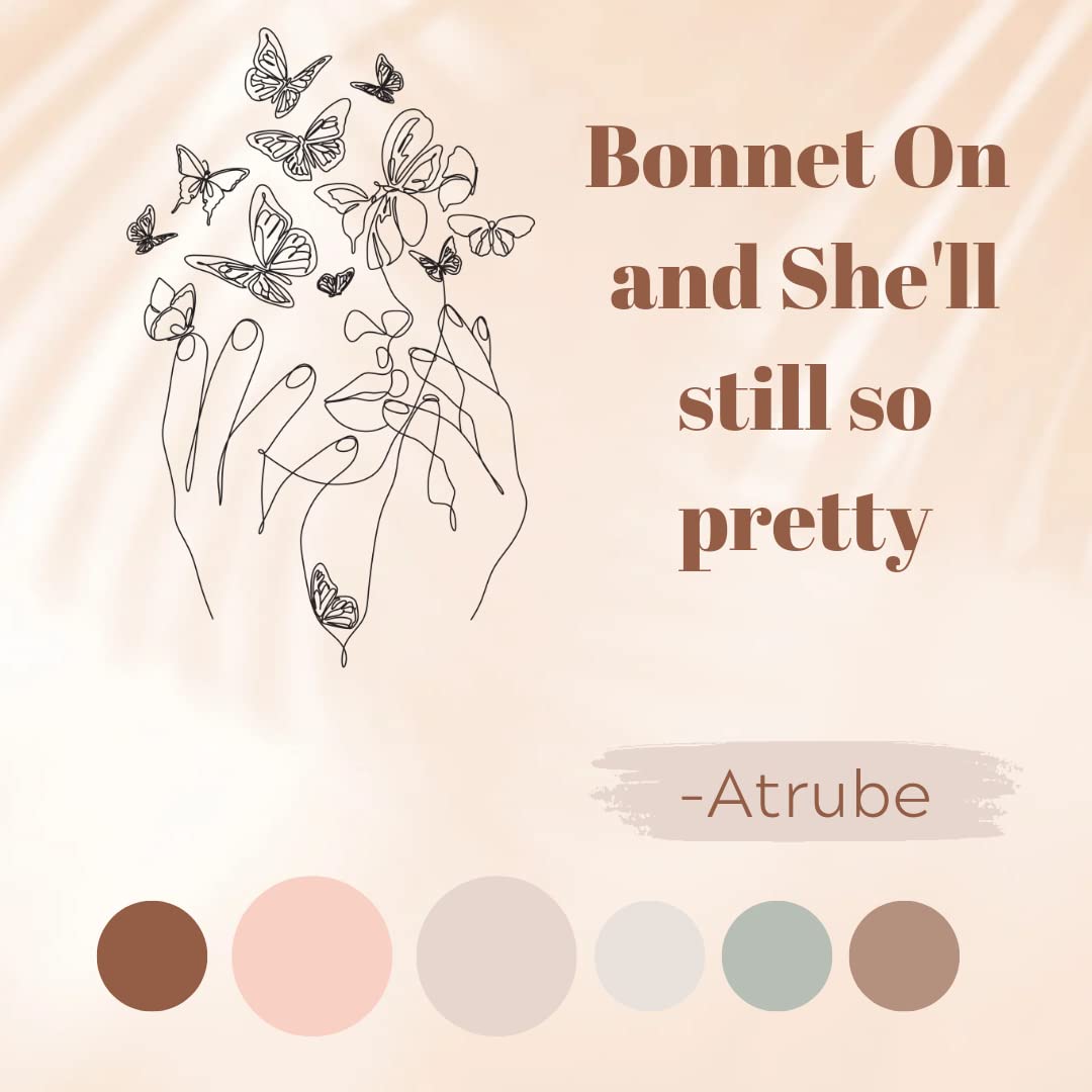 Atrube Satin Bonnet for Curly Hair - Reversible Silk Bonnet with Adjustable Drawstring - Sleep Hair Cap for Women & Men - Perfect for Nighttime Hair Protection & Styling