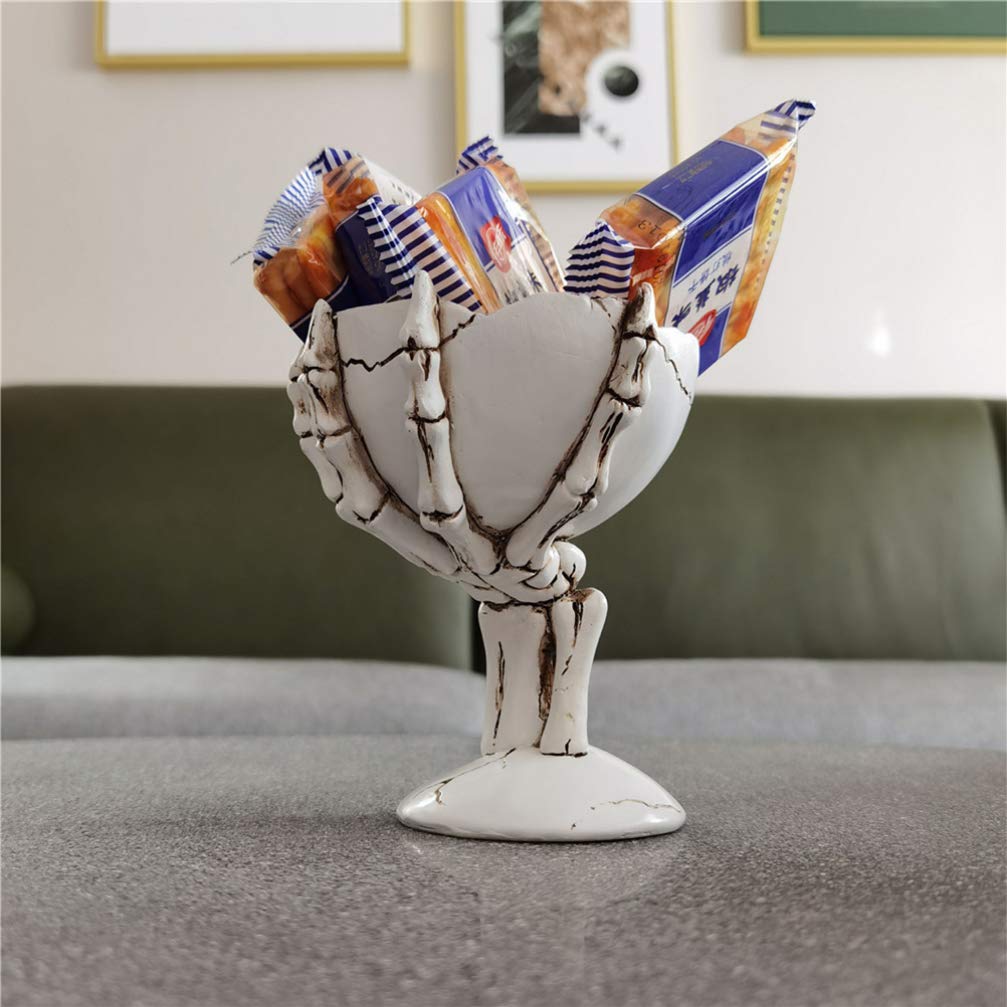 TOYANDONA Skeleton Hands Candy Bowl - Halloween Decor, Plant Pot Holder, Office Pen Organizer, Desktop Decorations - Perfect for Halloween Parties, Home Decor & Office Organization