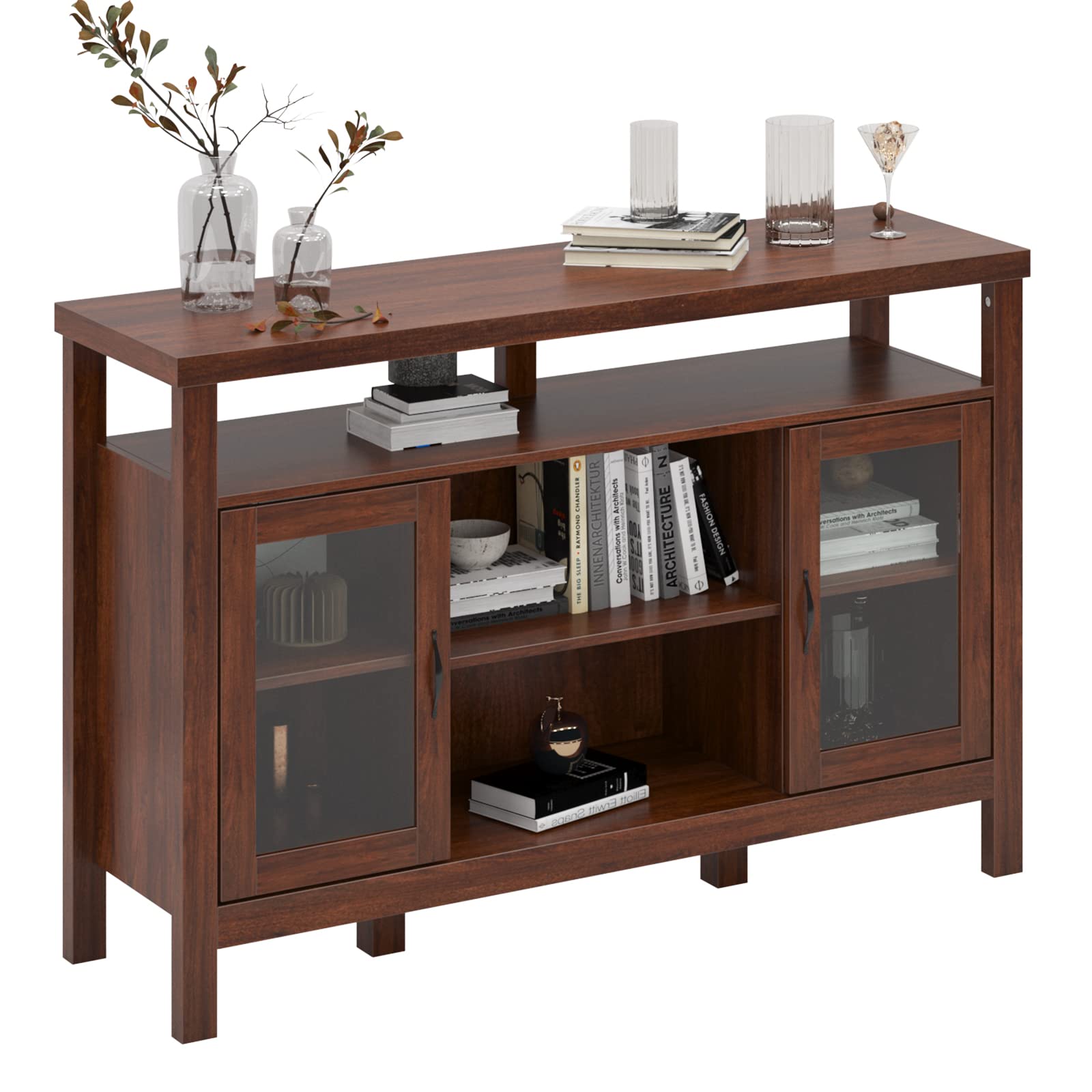 Soges 52.4 Inch Modern Sideboard Buffet Table with Adjustable Shelves & Doors - Kitchen Storage Cabinet, Coffee Bar Console, Dining Room Accent Furniture for Home Decor & Entertaining