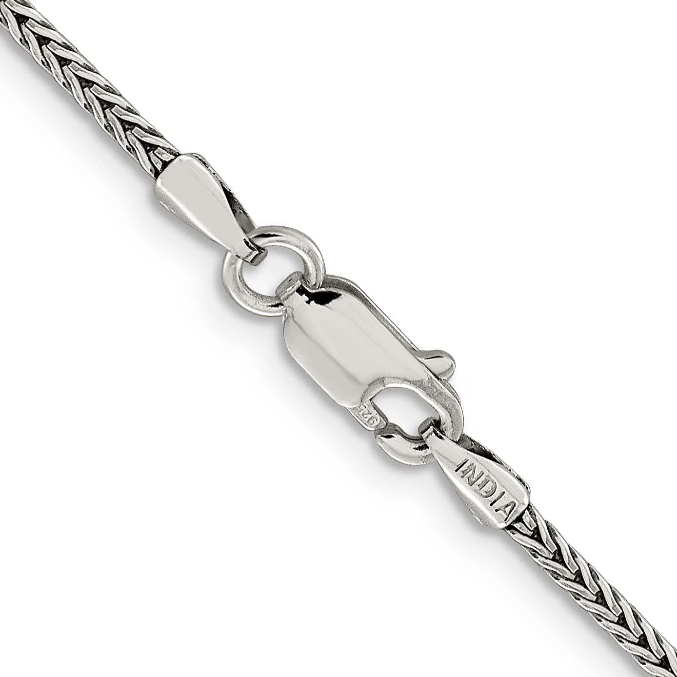 IceCarats 925 Sterling Silver 2mm Round Franco Link Chain Necklace for Women - Dainty & Elegant Jewelry for Everyday Wear, Layering, and Special Occasions